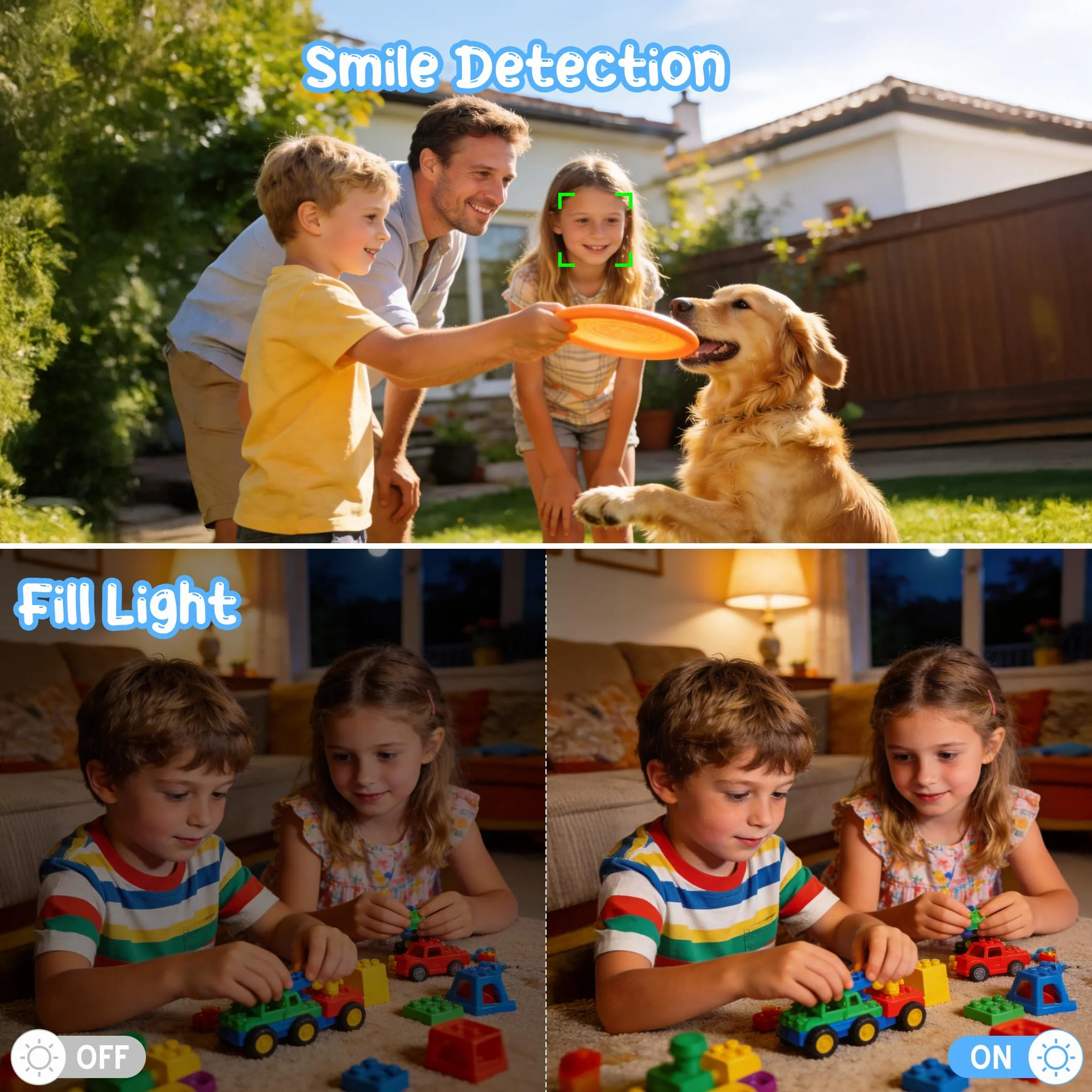 Digitalkamera 1080P 44MP Vlogging Kamera für Kinder, FHD Kompaktkamera mit 2,4" Bildschirm 16X Zoom Anti-Shake Schwarz