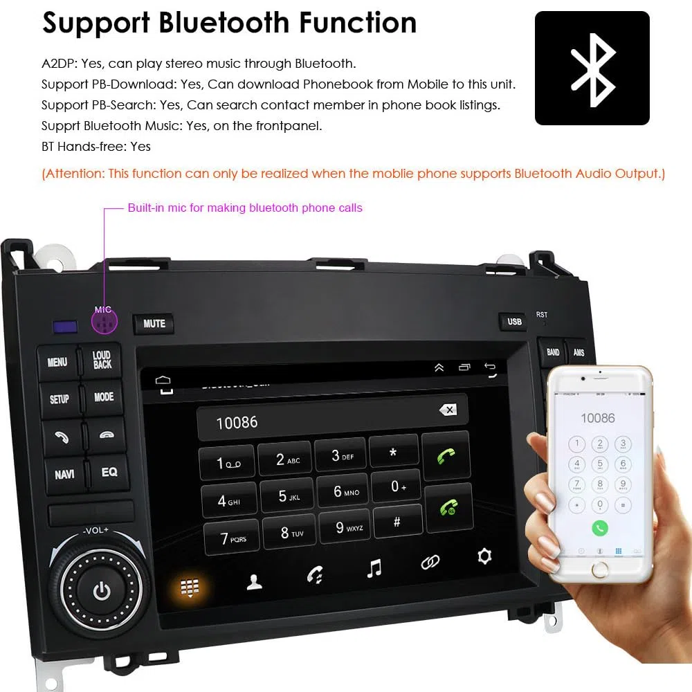 7'' Multimedia AHD GPS Navigation Canbus RDS Radio Audio Player Stereo CarPlay IOS Android+Rückfahrkamera Kompatibel mit Mercedes-Benz W169/W245/W639 W447/Vito/Viano/W906 Sprinter/V W Crafter Onwards