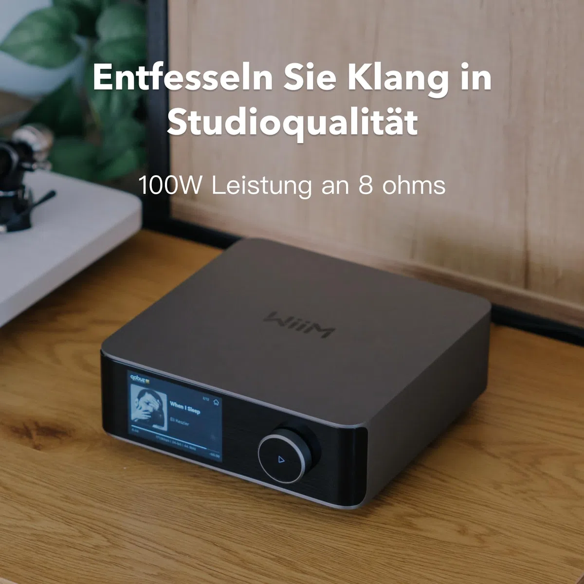 WiiM Amp Ultra Streaming-Verstärker 100W ESS ES9039Q2M DAC Dual TI TPA3255 Amps RoomFit EQ Touchscreen HDMI ARC Optisch RCA Space Grau