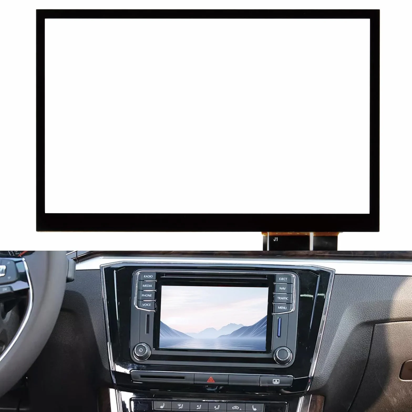 TDO-WVGA0633F00045 Touchscreen 6.5" für VW für Skoda MIB STD2 684 200 Magotan B7 Golf Polo Navigation für Radio Digitizer TDO-WVGA0633F00039 Touch Screen Panel Glas (Schwarz, kein LCD Display)