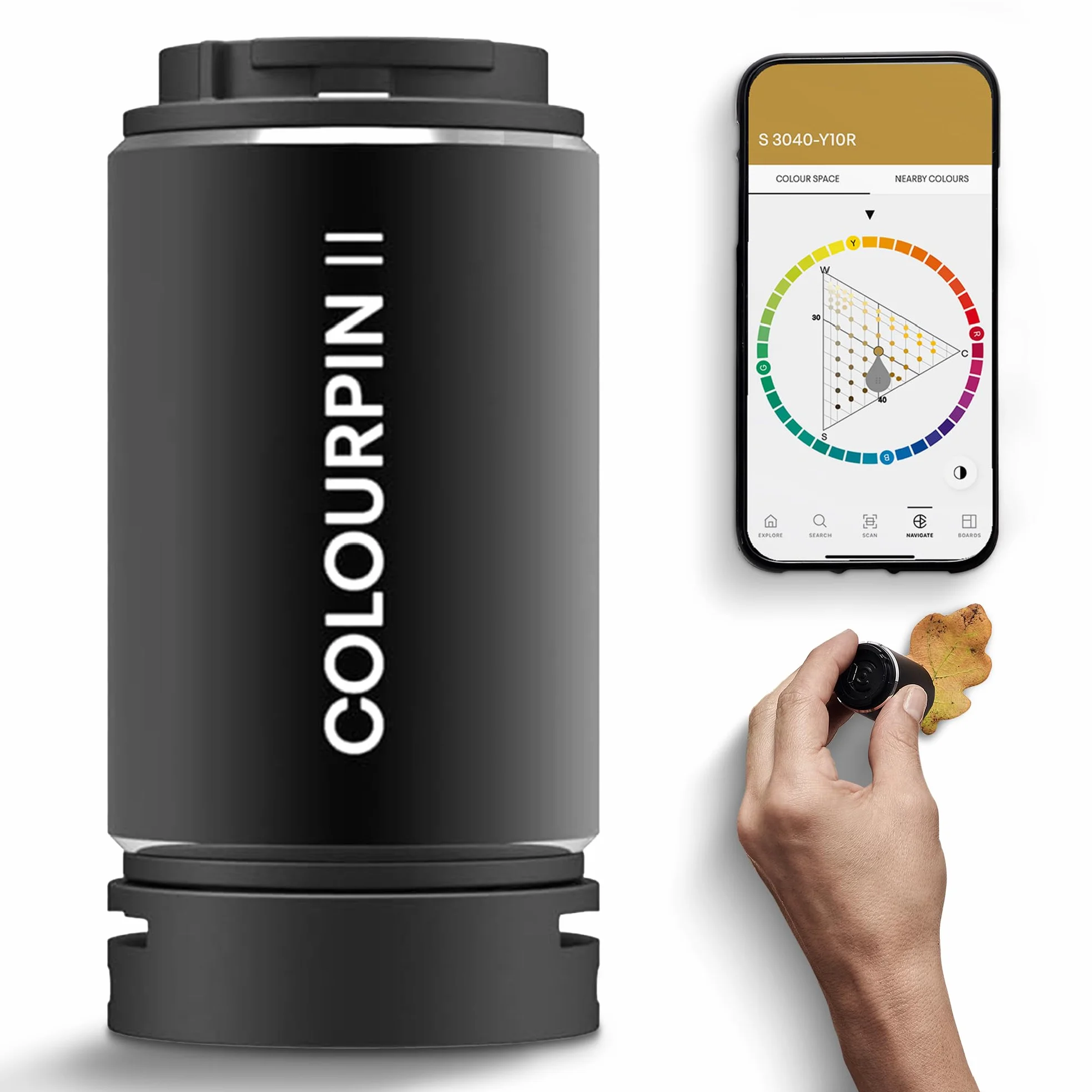 NCS Colourpin II | Multifunktional und langlebig | Drahtlose Technologie der Zukunft | Gewicht - 0,065 kg, Größe - 8,5 x 3 x 15 cm Black