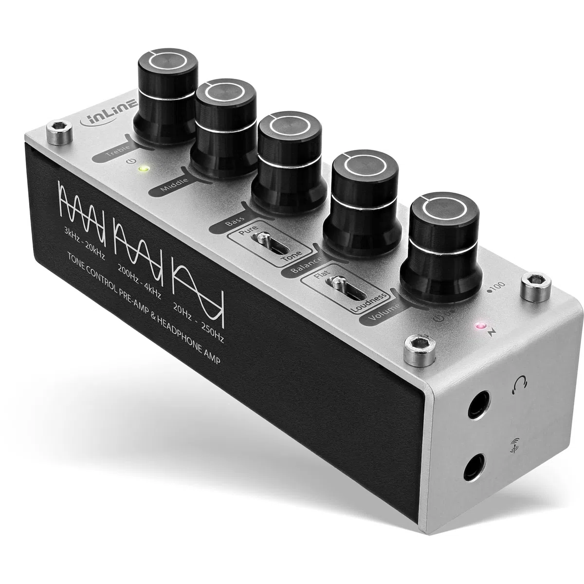 InLine 99201I AmpEQ Hi-Res Audio Kopfhörer-Verstärker Equalizer 3,5mm Klinke USB