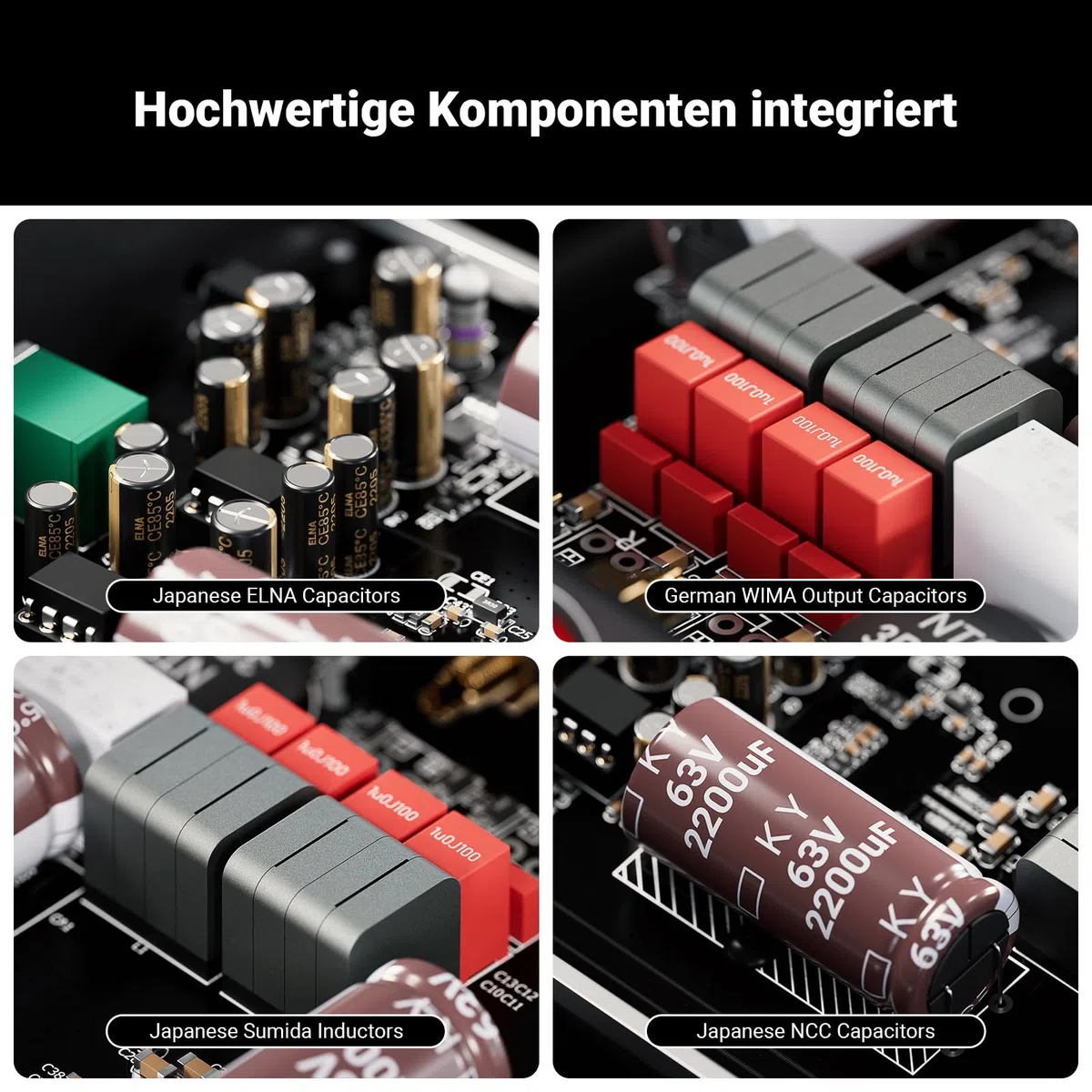 Fosi Audio V3 HiFi Verstärker 600Watt, TPA3255 Mini 2.0CH Klass-D Stereo Verstärker 300W x 2, Amplifier für Leutsprecher, inkl. 48V/5A Stromversorgung