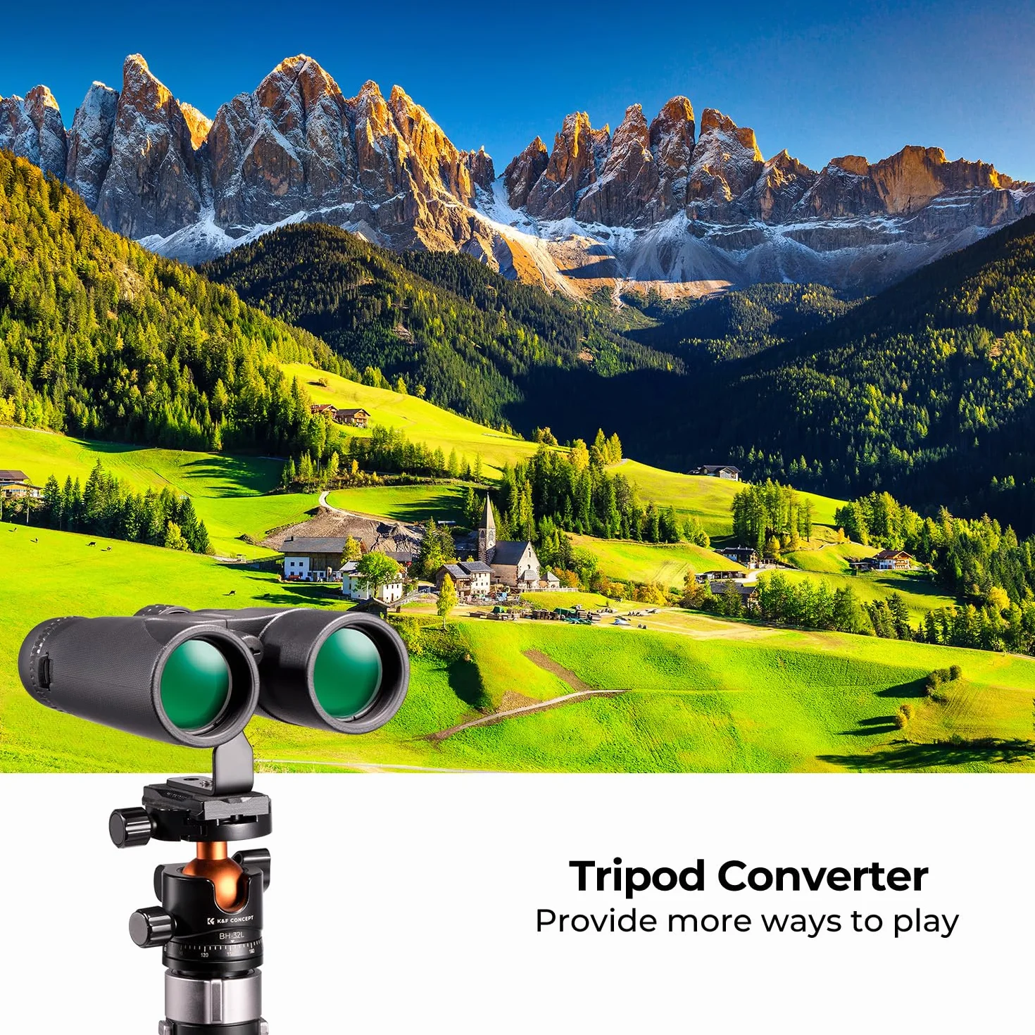 K&F Concept Fernglas Erwachsene 10 * 42 HD Ferngläser Schwarz BAK4 mit Stativumbauhalterung für Vogelbeobachtung, Jagd, Wandern, Sightseeing
