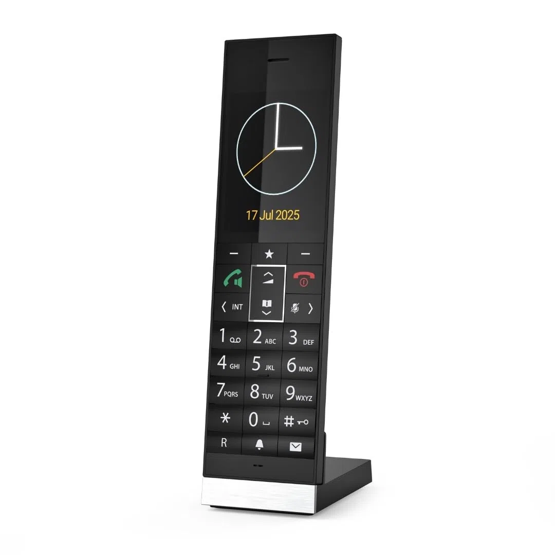 Gigaset Style 800HX – Telefon/Mobilteil/Handset mit Ladeschale für Router (Fritzbox,Speedport kompatibel)-HDVoice&CAT-iq 2.0–2,8" TFT-Farbdisplay–Elegantes Design–Schwarz[Deutsche Version][Ohne Basis]