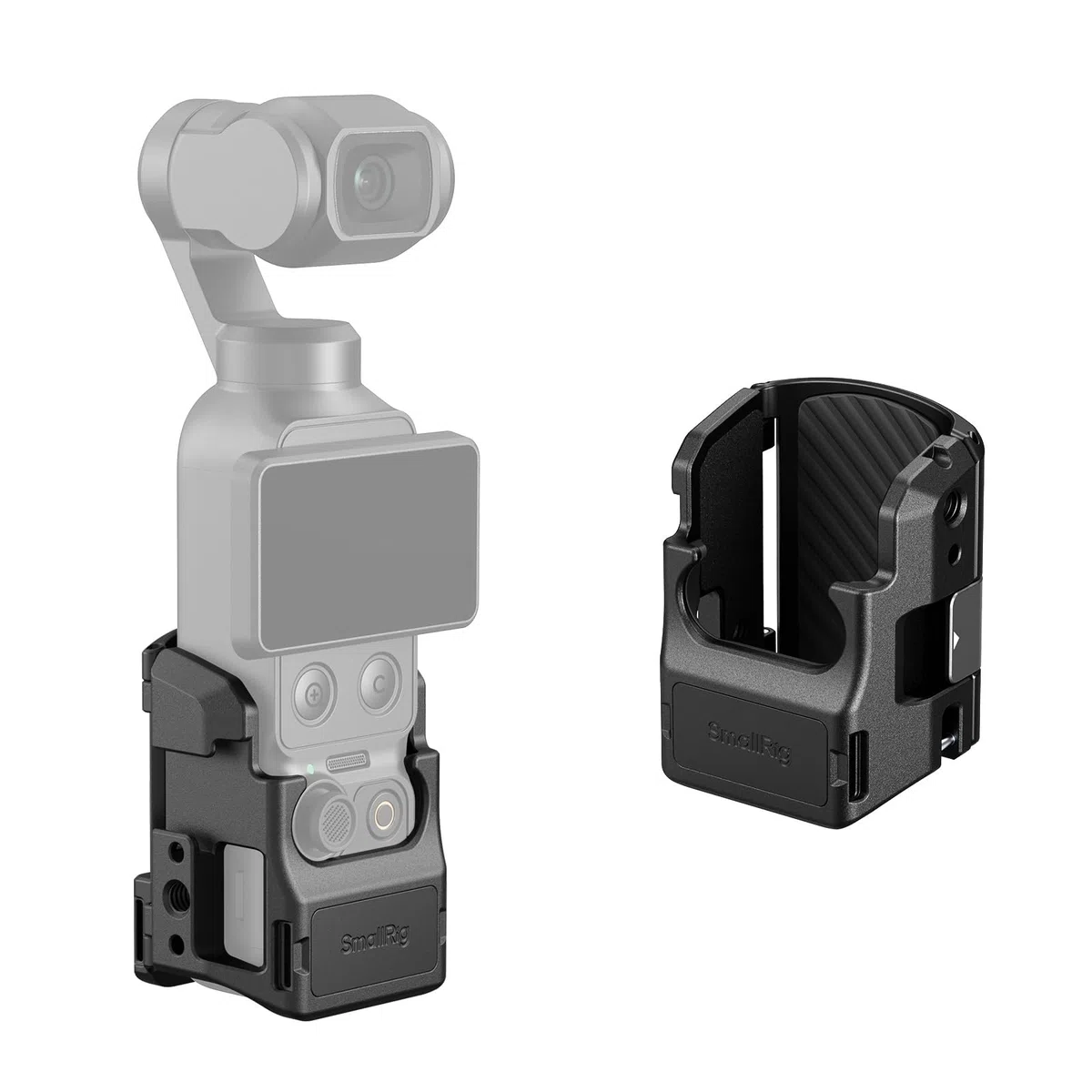 SMALLRIG Pocket 4/3 Aluminium-Schutzkäfig, Erweiterungsadapter-Zubehör für DJI Osmo Pocket 4/3, mit 1/4"-20-Gewindebohrungen, Blitzschuhhalterung, Magnetischen Schnellwechselschnittstellen - 6002