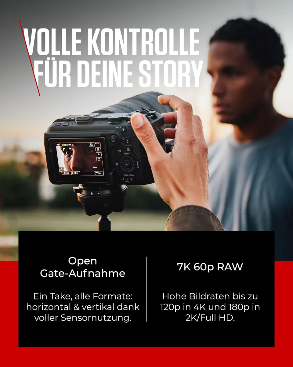 Canon EOS R6 V Spiegellose Vollformatkamera Kompakt | 7K RAW Video, Bildstabilisator & Open Gate Recording | Vlogger-Kamera für Content Creation, Reisen | Kompatibel mit RF-Objektiven