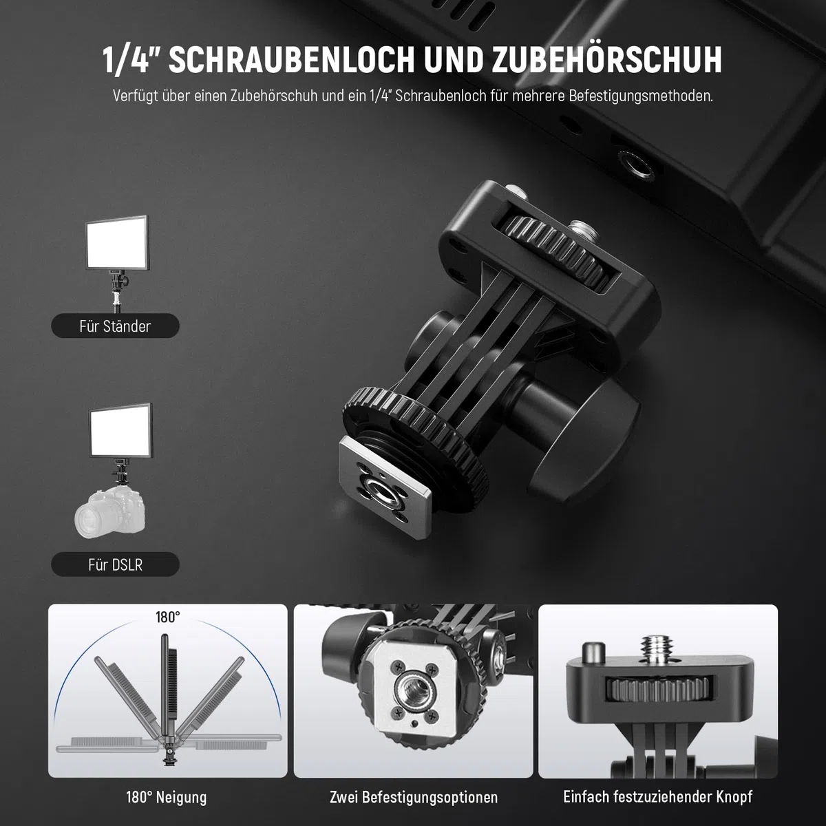NEEWER 192 LED Panel Videolicht, 20W Ultra dünn Bi Farbe Dimmbar DSLR Kamera Soft Light, 8000mAh Eingebauter Lithium Akku, 3200-5600K CRI97+, Key Lighting für Studio Fotografie Aufnahme Streaming