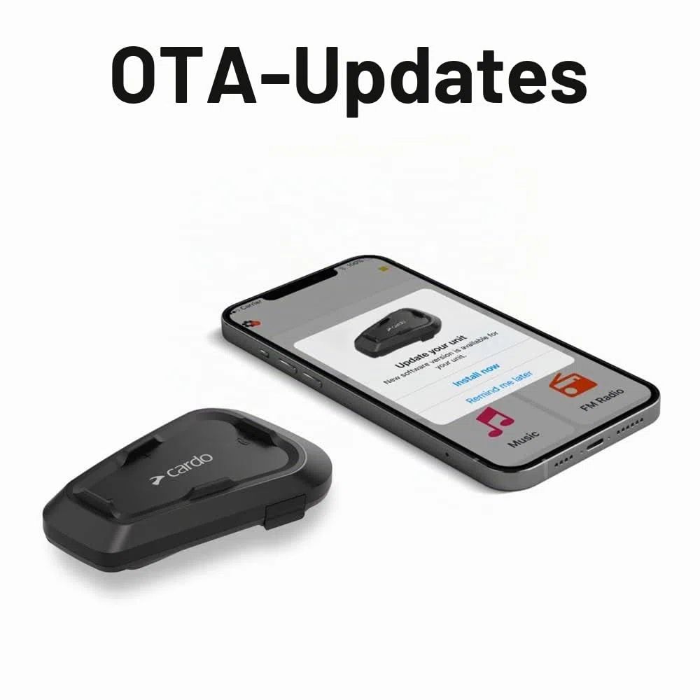 Cardo Spirit Motorrad Bluetooth Kommunikationssystem Headset - Schwarz, Einzelpackung