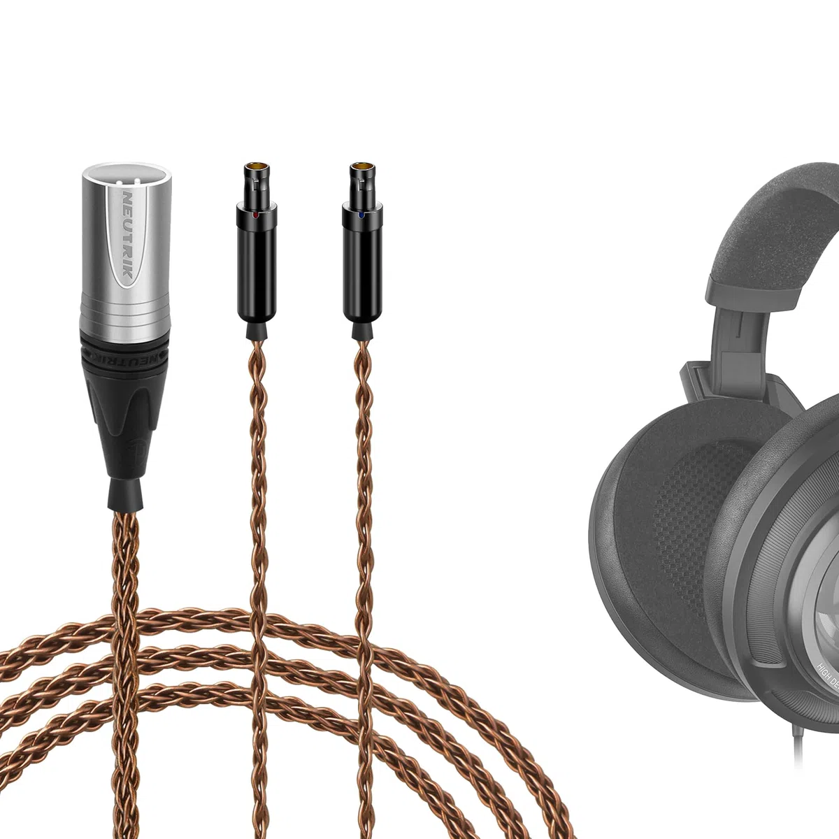 Geekria Apollo 6N OCC Upgrade-Kabel für Kopfhörer, 8-fach geflochtenes 4-poliges XLR auf HD800-Serie, kompatibel mit Sennheiser HD800S/HD800/HD820, Neutrik Balanced-Stecker, 1,5 m