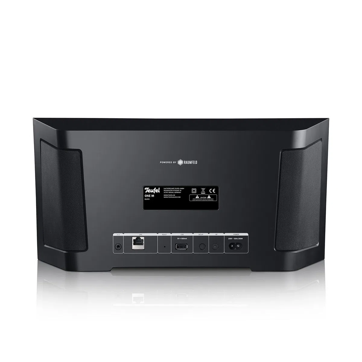 Teufel ONE M All in One WLAN Multiroom Bluetooth Lautsprecher Radio WiFi Musik Streaming System Internetradio HiFi Soundsystem, Integriertem Subwoofer, Wecker - schwarz