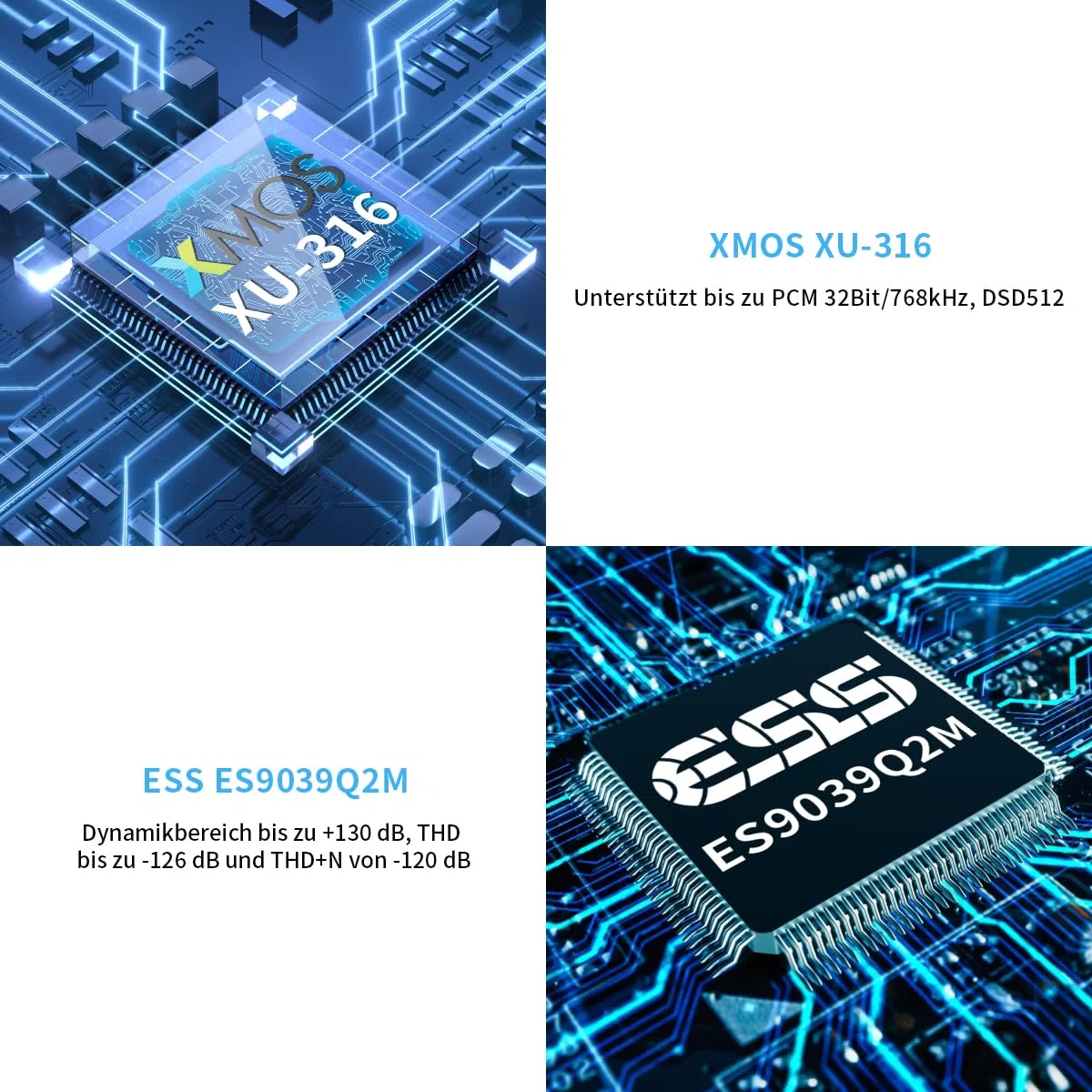 SMSL C200 PRO LDAC Kopfhörerverstärker ES9039Q2M XU-316 DSD512 32Bit/768kHz DAC USB-C Optisch Koaxial Bluetooth 4,4mm 6,35mm RCA TRS