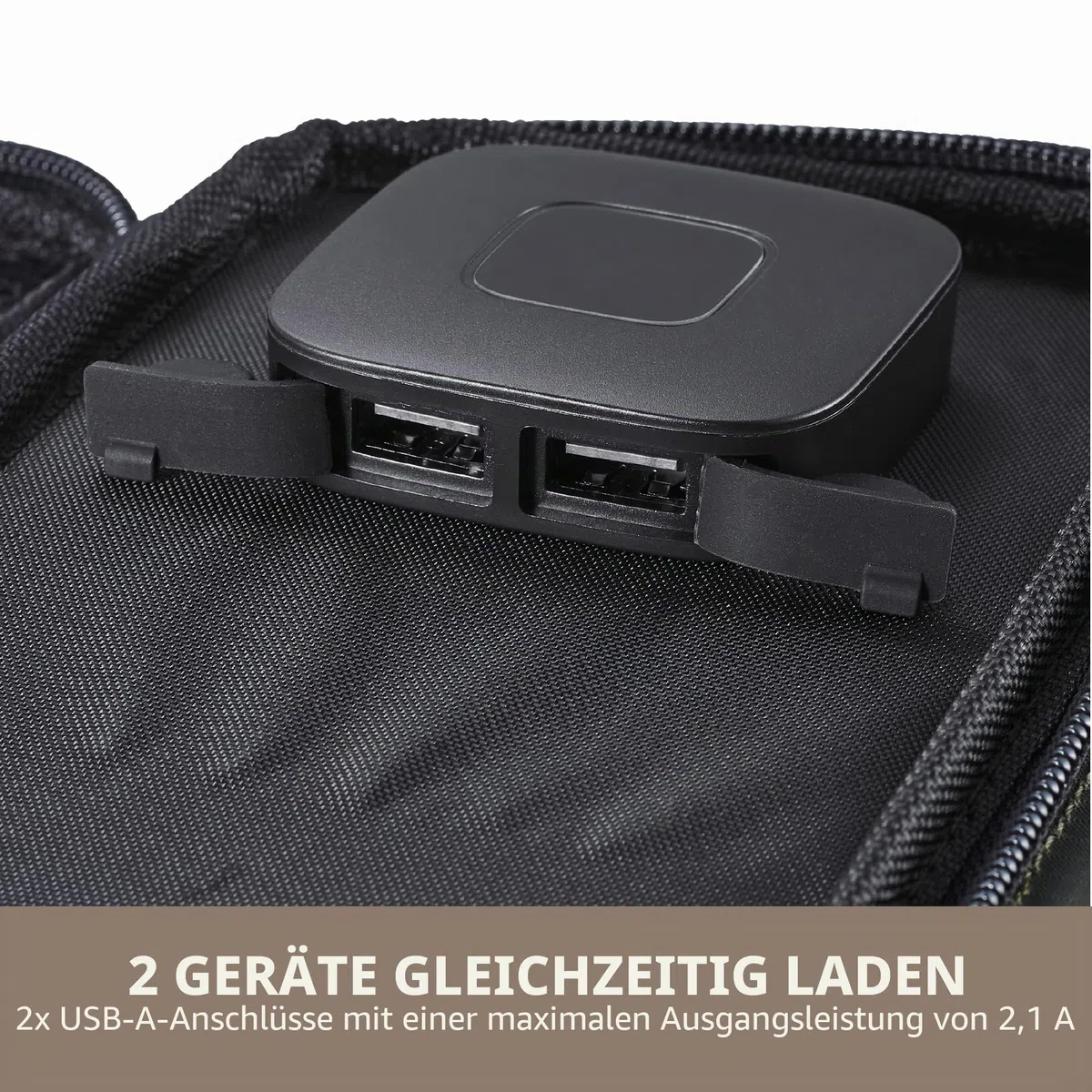 ELECOM NESTOUT Tragbares Solarmodul, Dual-USB-A-Ports, 28 W Stromerzeugungs-Ladegerät für Handy, Camping, strapazierfähiges, wasserabweisendes Ripstop-Nylon, faltbar, leicht, verstellbare Ständer (4
