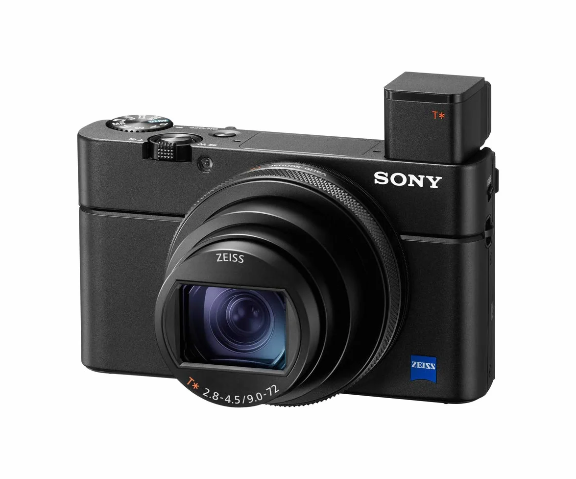 Sony RX100 VII Kompaktkamera (Premium 1"-Sensor, 4K Video, 24-200mm F2.8-4.5 ZEISS Zoom-Objektiv, Augen-Autofokus für Mensch & Tier, neigbares Display – ideal für Reisen, Vlogs & Action-Aufnahmen)