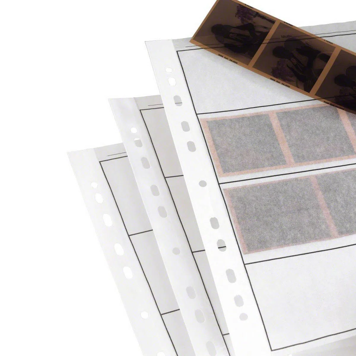 100 x Negative Heftblätter für 120 Folien Säurefrei, Archivierungssicher. Premium Pergaminpapier Archivseiten für Ringbücher Medium Format.