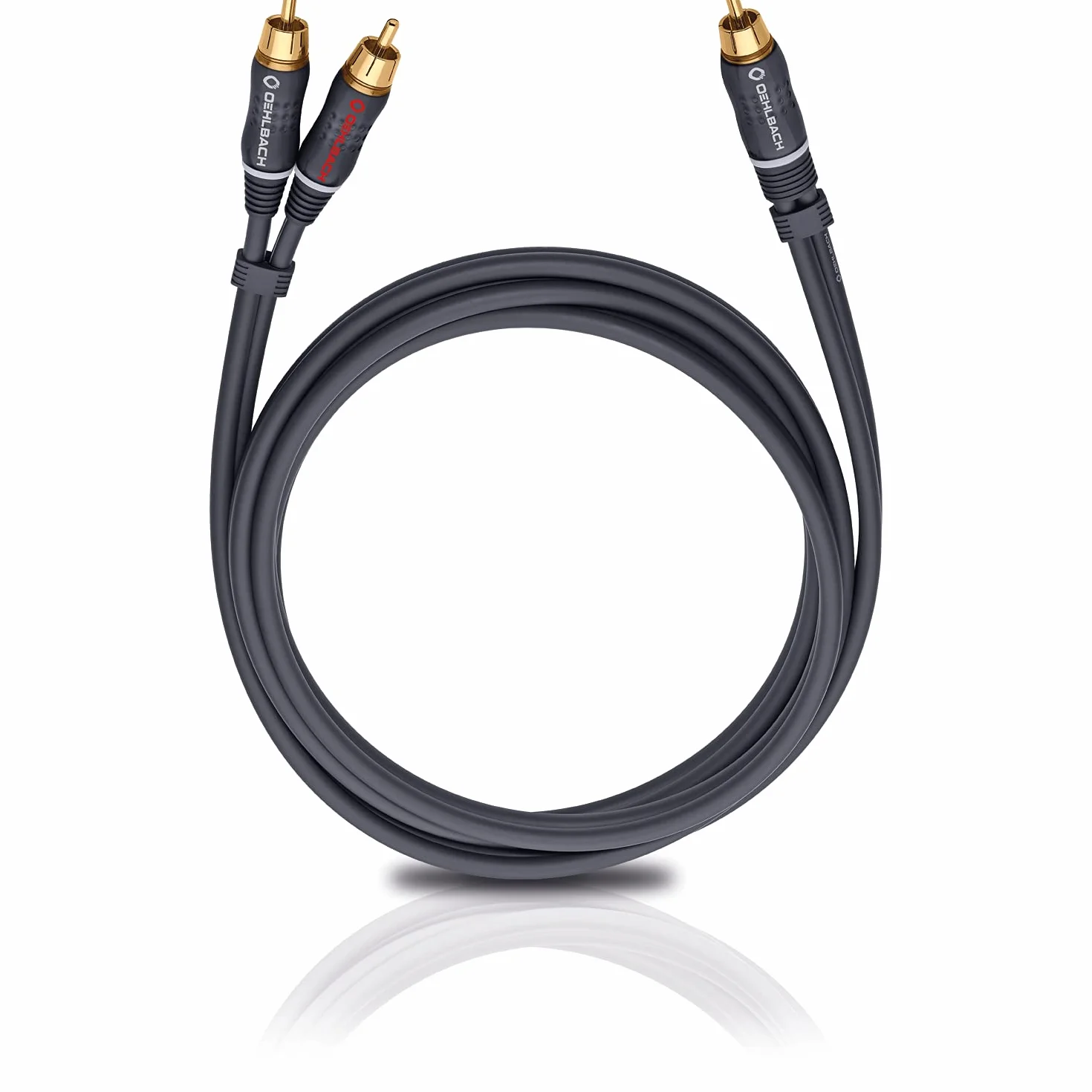Oehlbach BOOOM - Subwoofer Y-Cinch-Kabel (2 x Cinch auf 1 x Cinch, druckvolle Basswiedergabe & effektive Schirmung) - anthrazit, 15 Meter