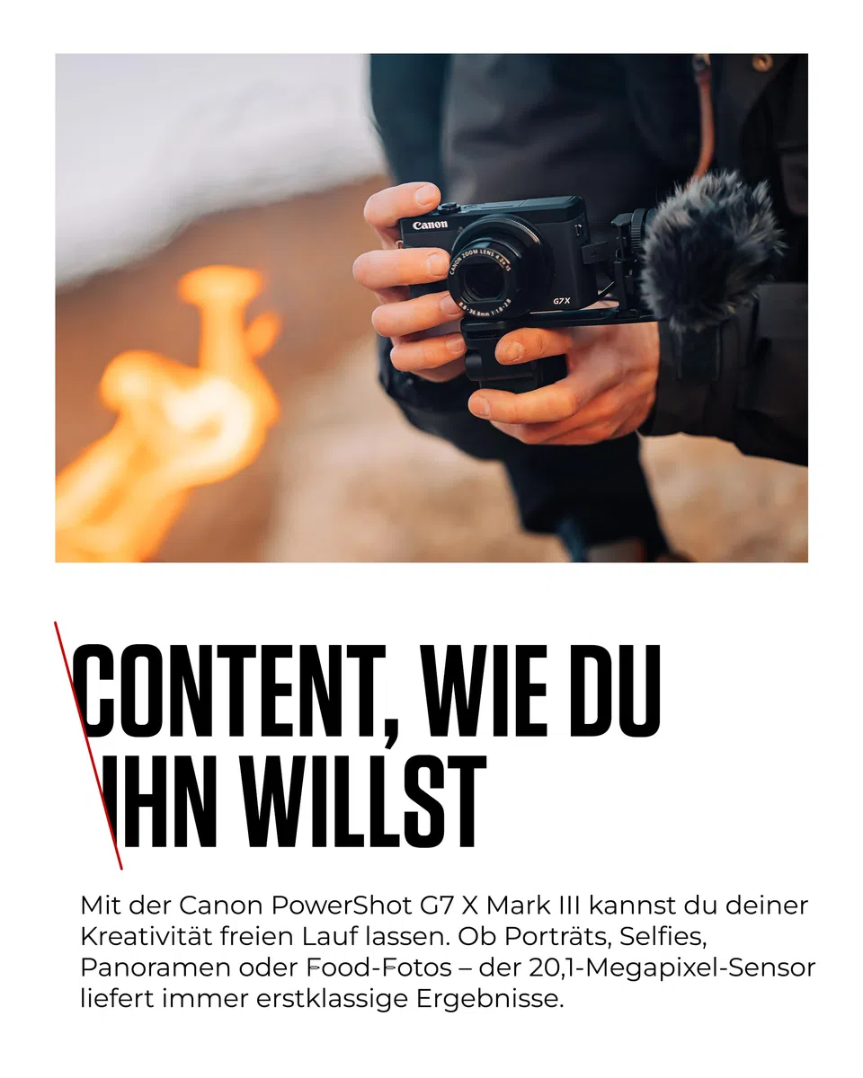 Canon PowerShot G7 X Mark III Kompakte Digitalkamera 1-Zoll-Sensor 4K-Video WLAN Bluetooth