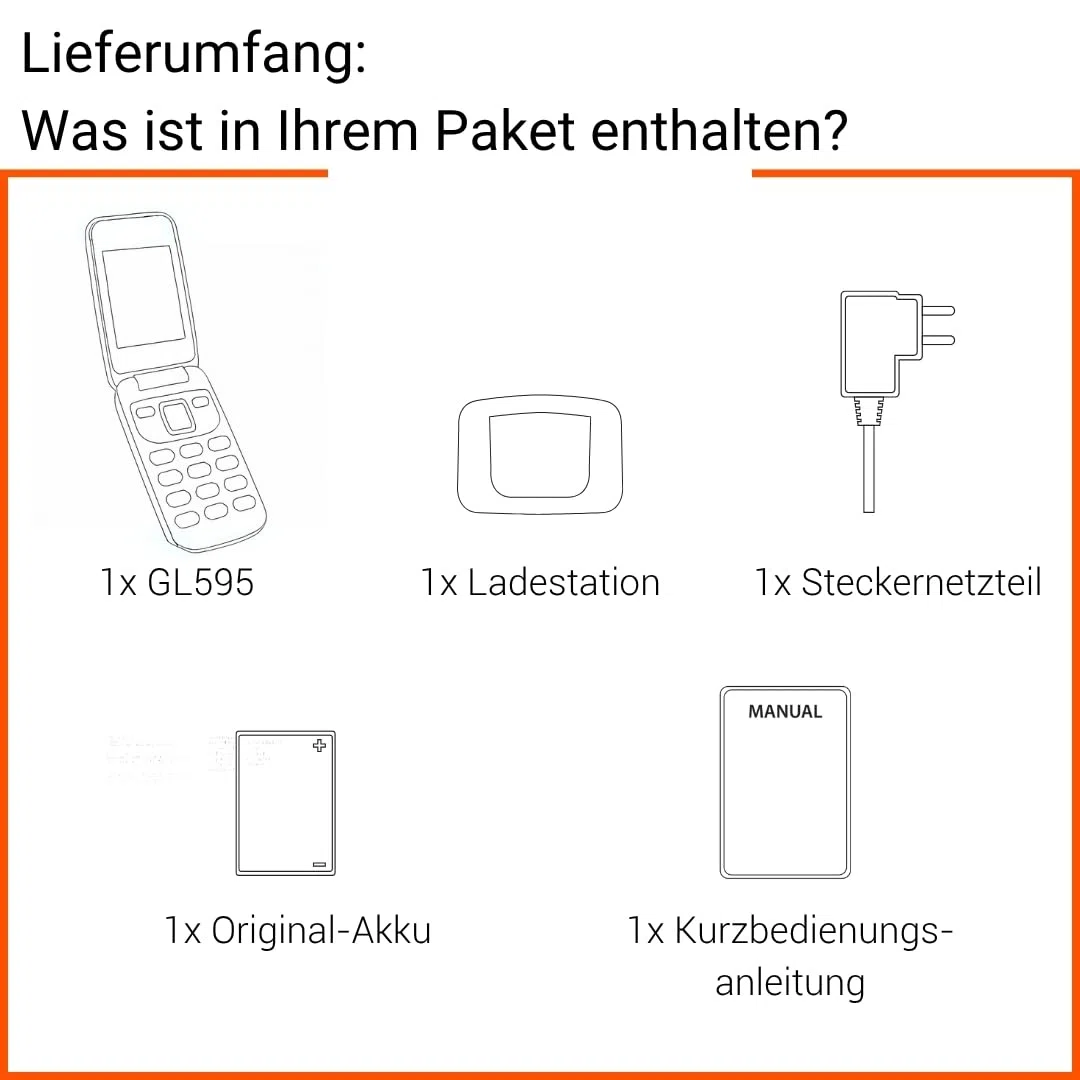 Gigaset GL595 Flip-Mobiltelefon – einfache Bedienung für Senioren, große Tasten & SOS-Notruftaste – Staub- & spritzwassergeschützt IP44 Schutzklasse–ohne Vertrag–2,8 Zoll TFT-Farbdisplay, Black