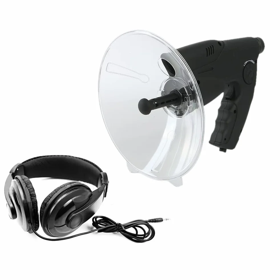 Richtmikrofon Parabolmikrofon, Parabolisches Mikrofon Monokulare 8X Weite Entfernung Vögel hören Schüssel Richtmikrofon Teleskop,100 Meter Monokulare mit 8-facher Vergrößerung Für Outdoor