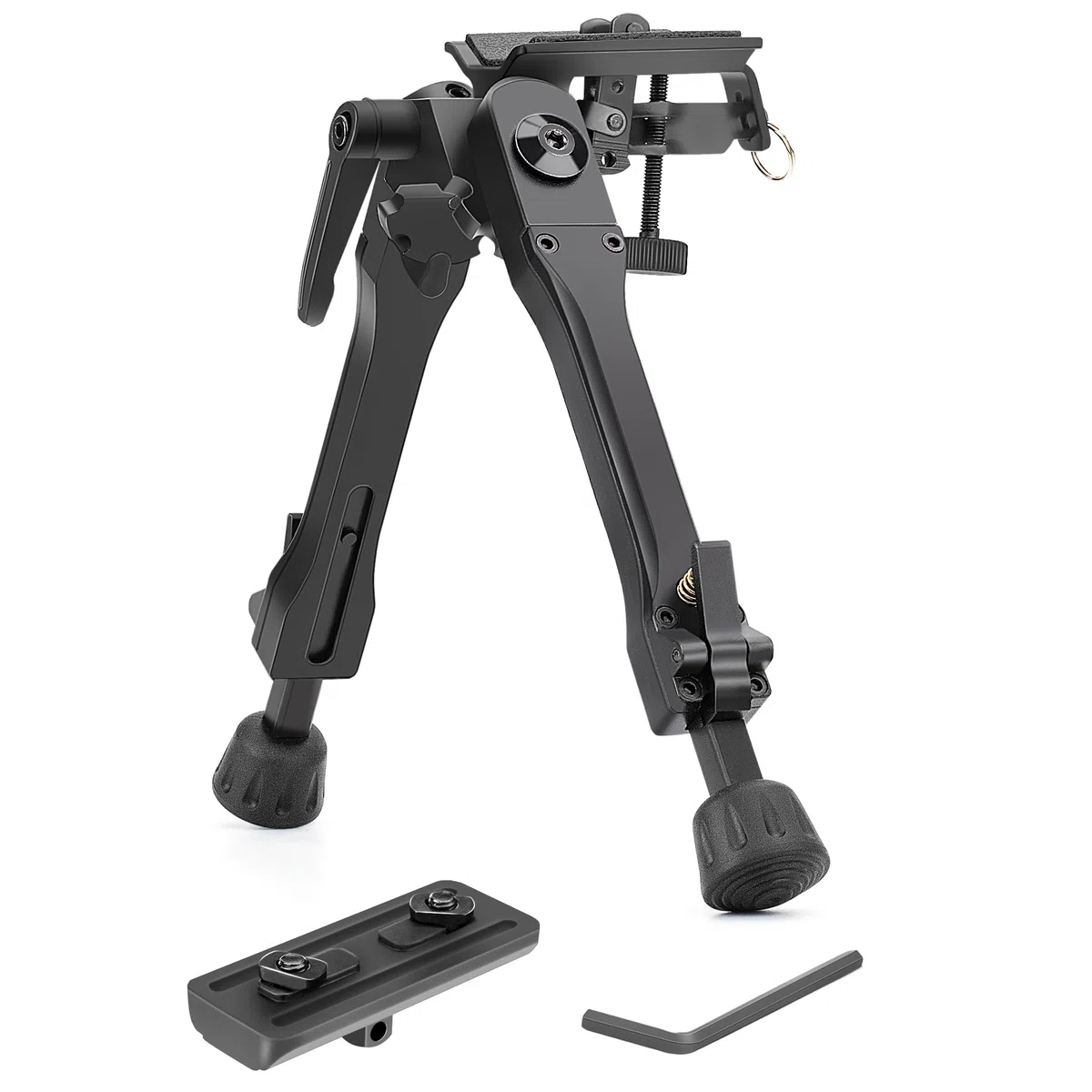 Zweibein für M-Rail-System, Neig- und Schwenkzweibein mit 1/4-Zoll-Adapter, 5-Stufen-Klappmechanismus und klappbaren Beinen