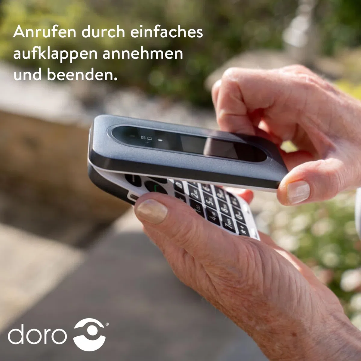 Doro - Leva L30 - Seniorenhandy - 4G-Klapphandy ohne Vertrag - Externes Display - HD-Audioqualität - Kamera - Notruftaste mit GPS - Inklusive Ladestation - Rot/Weiß
