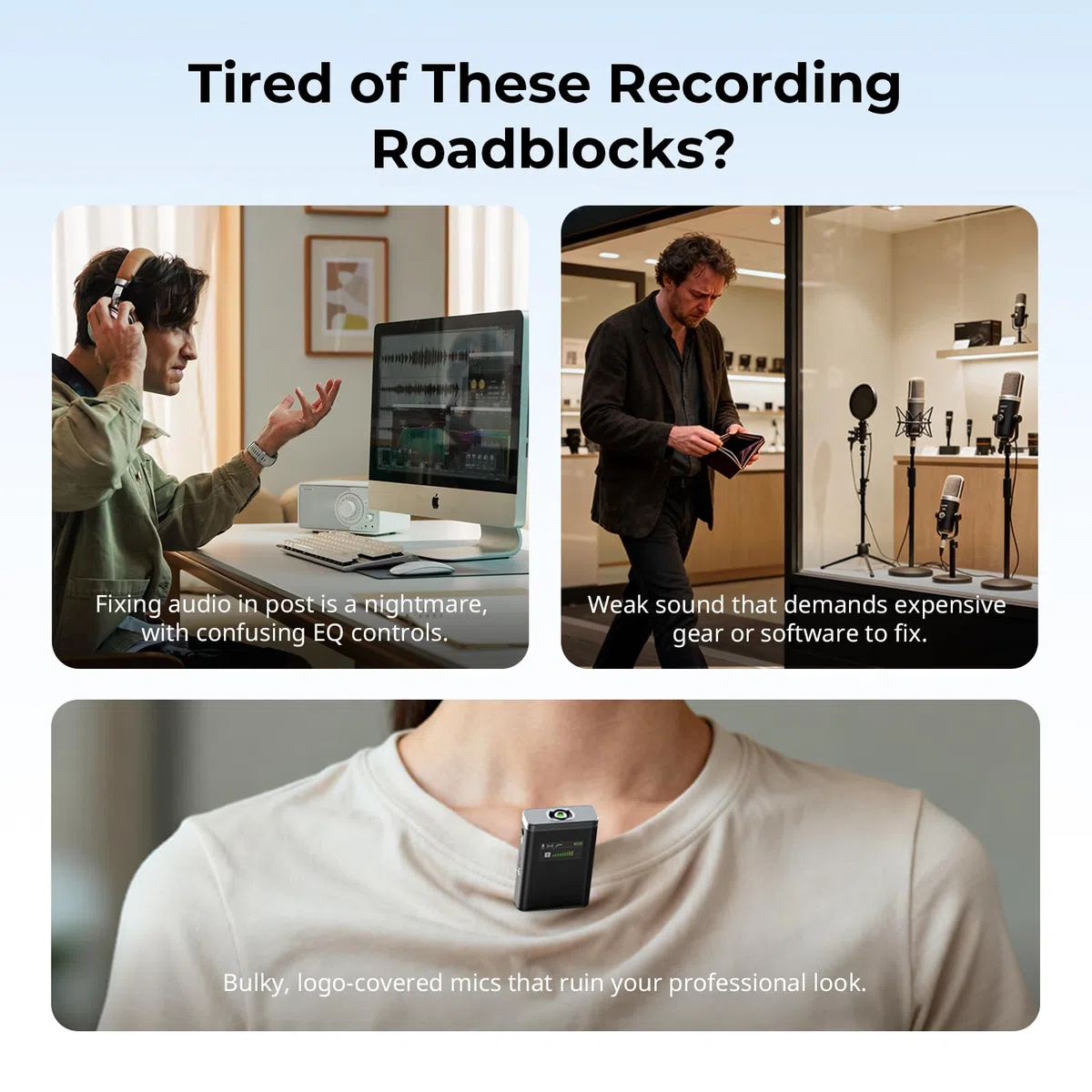 SMALLRIG S70 Wireless Microphone (2 Sender + 2 Empfänger + Ladeschale), USB-C & 3,5-mm-Schnittstellen für Telefone/Tablets/Kameras, unsichtbar & leicht für Vlogs, Hochwertige 48kHz/24bit Aufnahme-5715