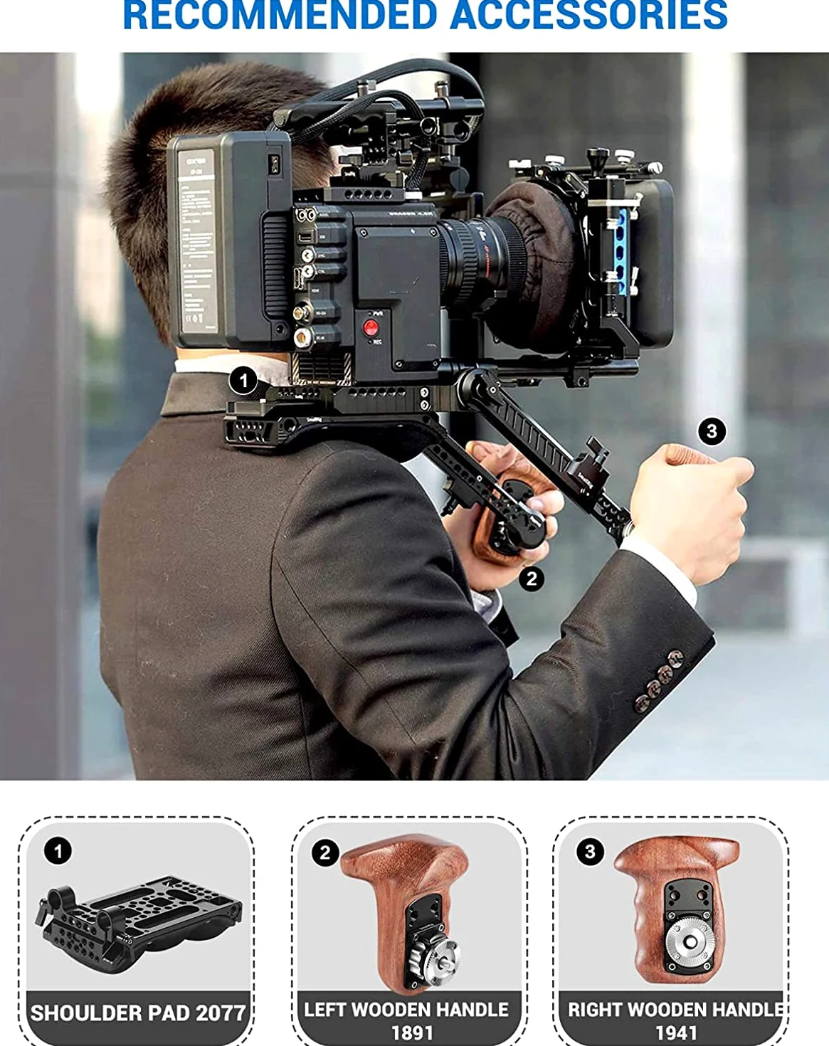 SMALLRIG Erweiterung Arm mit Rosette 1870 für Sony FS5 FS7 Grip