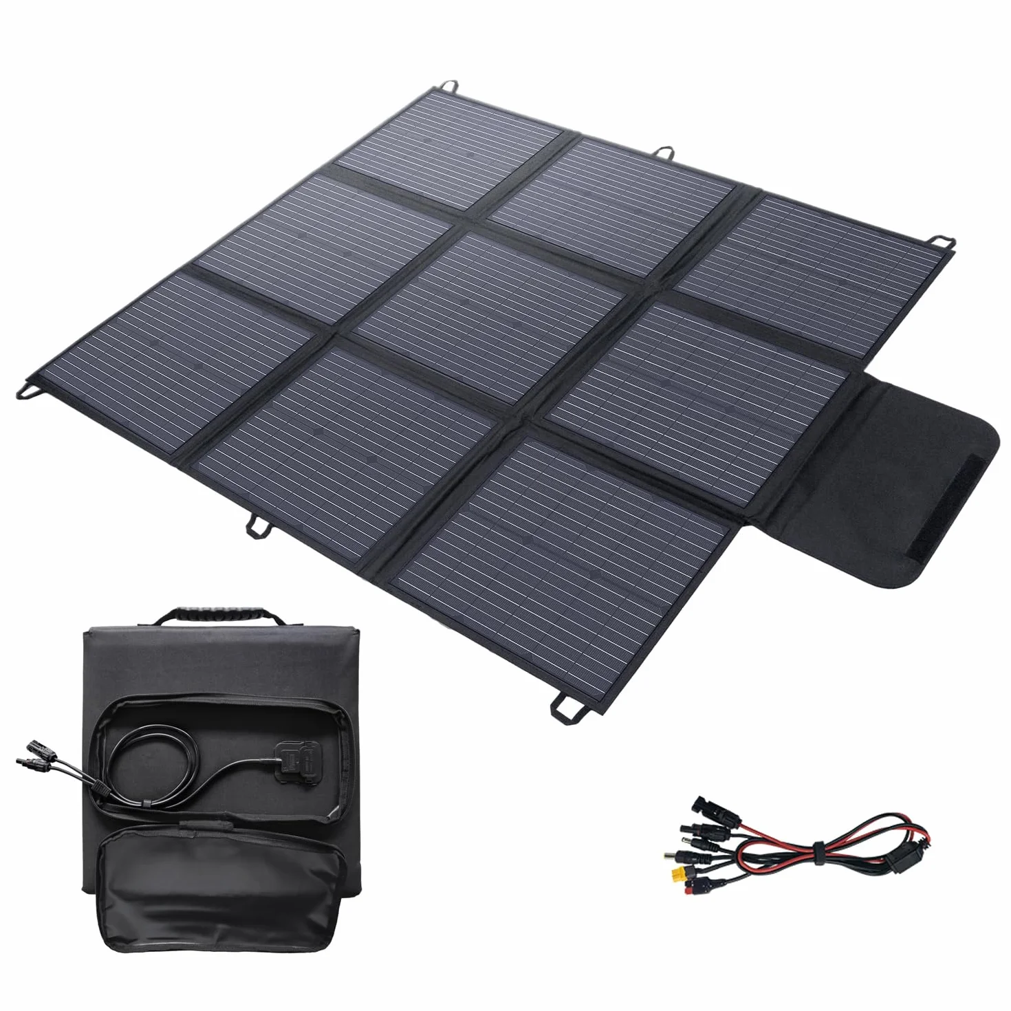 Faltbares Solarpanel 200W Solar-Ladegerät IP67 Wasserdicht und Staubdicht Hohe Ausgangskonversionseffizienz 22% Tragbares Ladegerät Solarstrom Solarpanel Camping Outdoor Notstromversorgung
