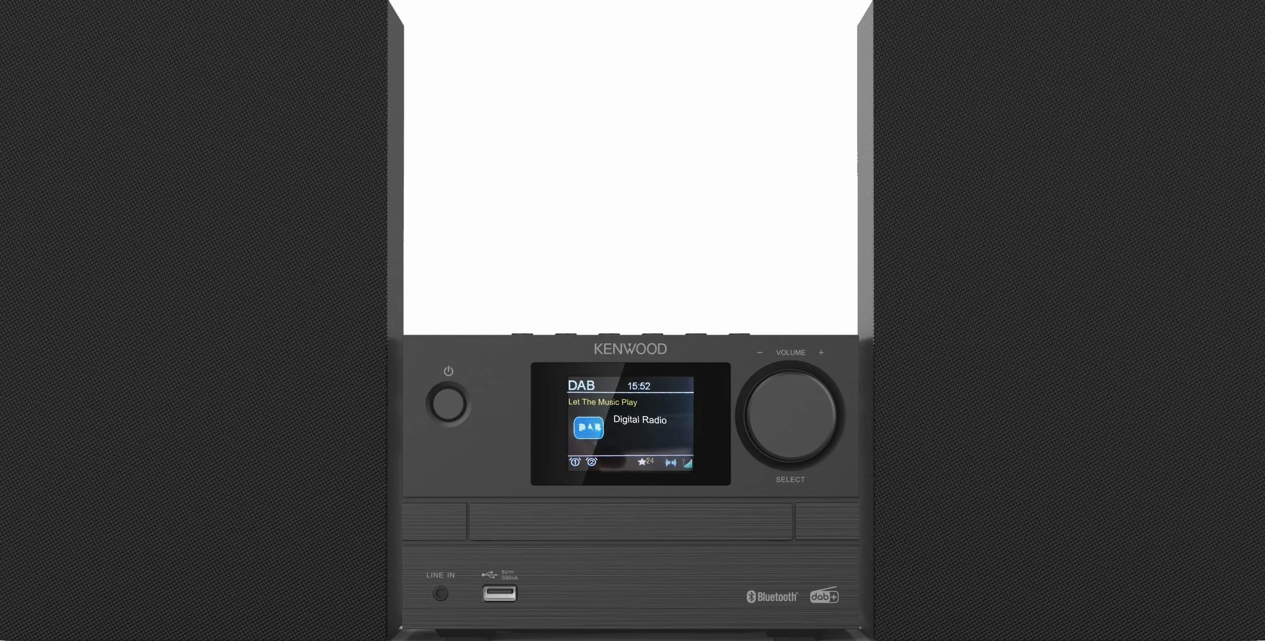 Kenwood M-525DAB - Micro HiFi-System mit CD, USB, DAB+ und Bluetooth Audio-Streaming, 6,1cm TFT-Farbdisplay, Fernbedienung
