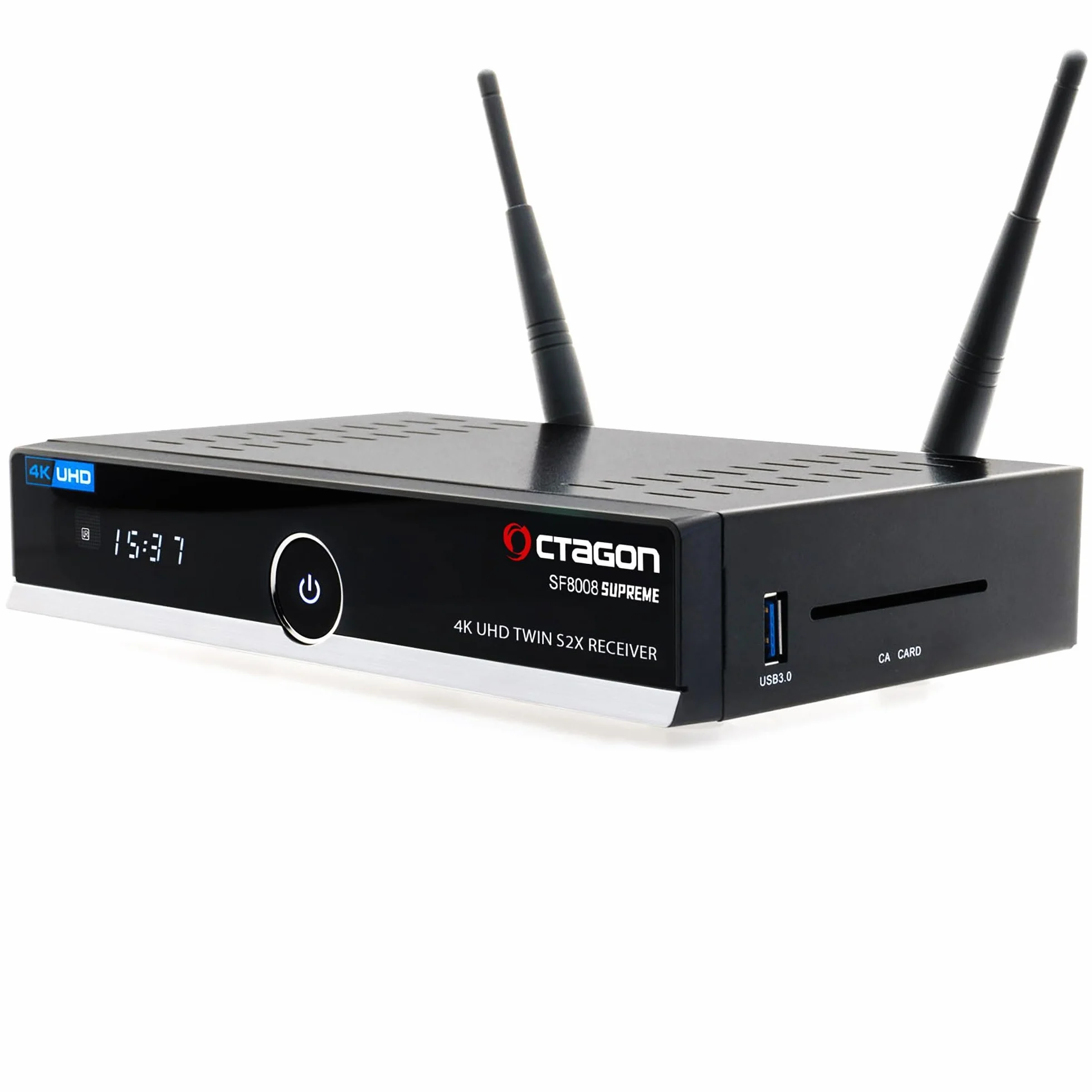 Octagon SF8008 UHD 4K Supreme Twin Sat Receiver, 2X DVB-S2X Tuner, E2 Linux & Define OS, mit Aufnahmefunktion, M.2 M Key, Gigabit LAN, Bluetooth, Kartenleser, Sat to IP, Multistream, WiFi WLAN