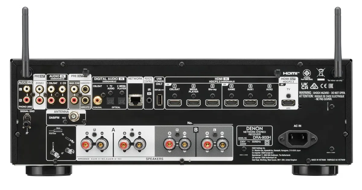Denon DRA-900H 2.2-Kanal 145W 8K-AV-Verstärker mit HEOS Built-in