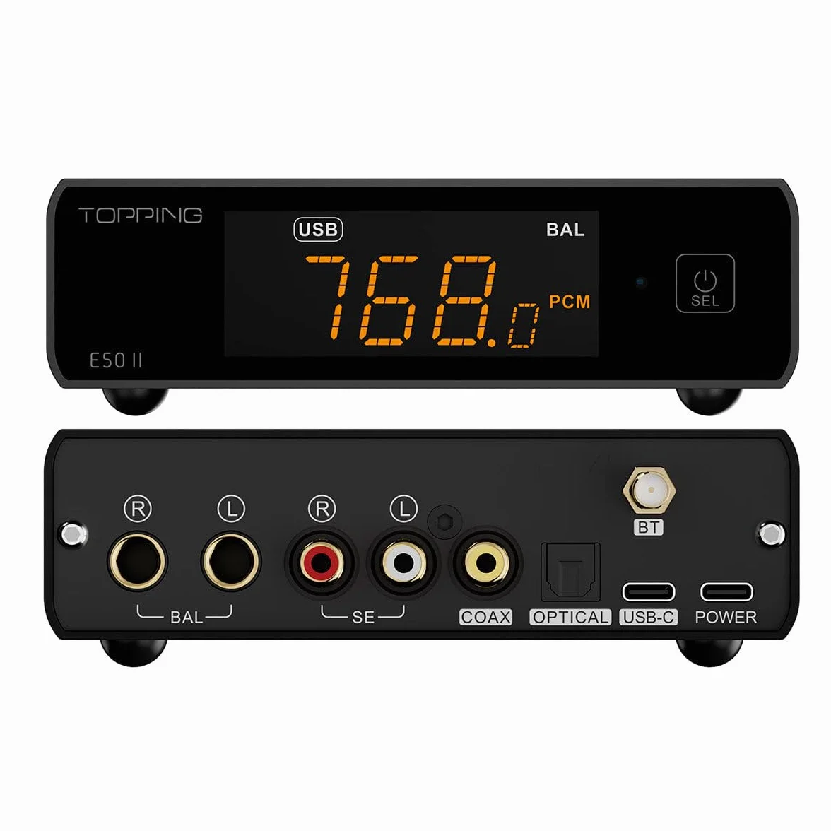Topping E50II DAC Hi-Res Audio Desktop AK4497S DSD512 PEQ 10-Bands Bluetooth LDAC Schwarz