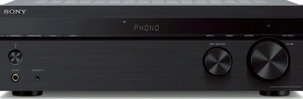 Sony STR-DH190 2-Kanal Verstärker (Verbindung mit Smartphone und Bluetooth, Phono Input für Plattenspieler) Schwarz