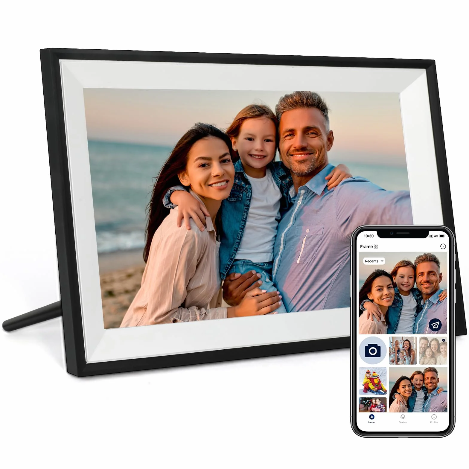 Humblestead Digitaler Bilderrahmen 10,1 Zoll 32GB WiFi 1280x800 HD Touchscreen Schwarz