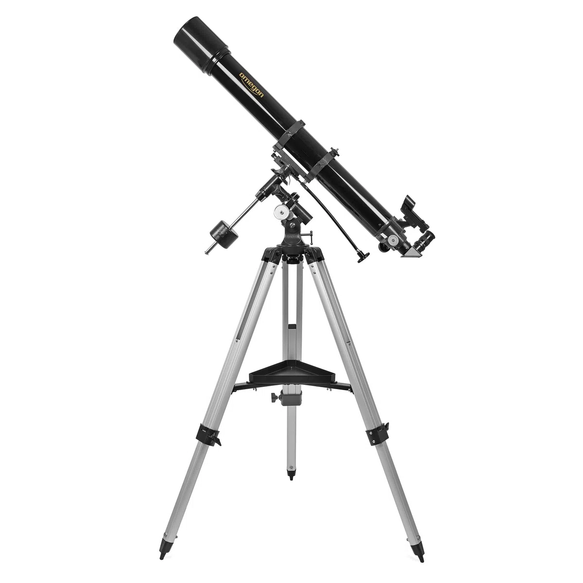 Omegon Teleskop AC 90/1000 EQ-2 | Refraktor für Einsteiger & Fortgeschrittene | 90mm Öffnung | 1000mm Brennweite | präzise EQ-2 Montierung | Mond- & Planetenbeobachtung