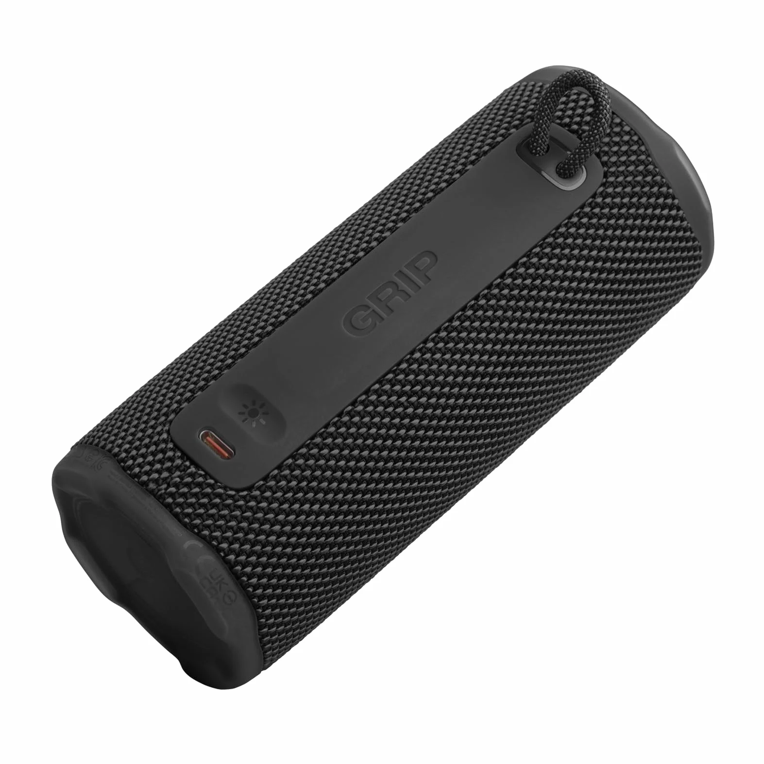 JBL Grip Kompakter Bluetooth Lautsprecher, JBL Pro Sound mit AI Sound Boost, IP68 Wasser- und Staubdicht, Umgebungslicht, Bis zu 14h Wiedergabe, Auracast Multi-Speaker, JBL Portable App, Schwarz