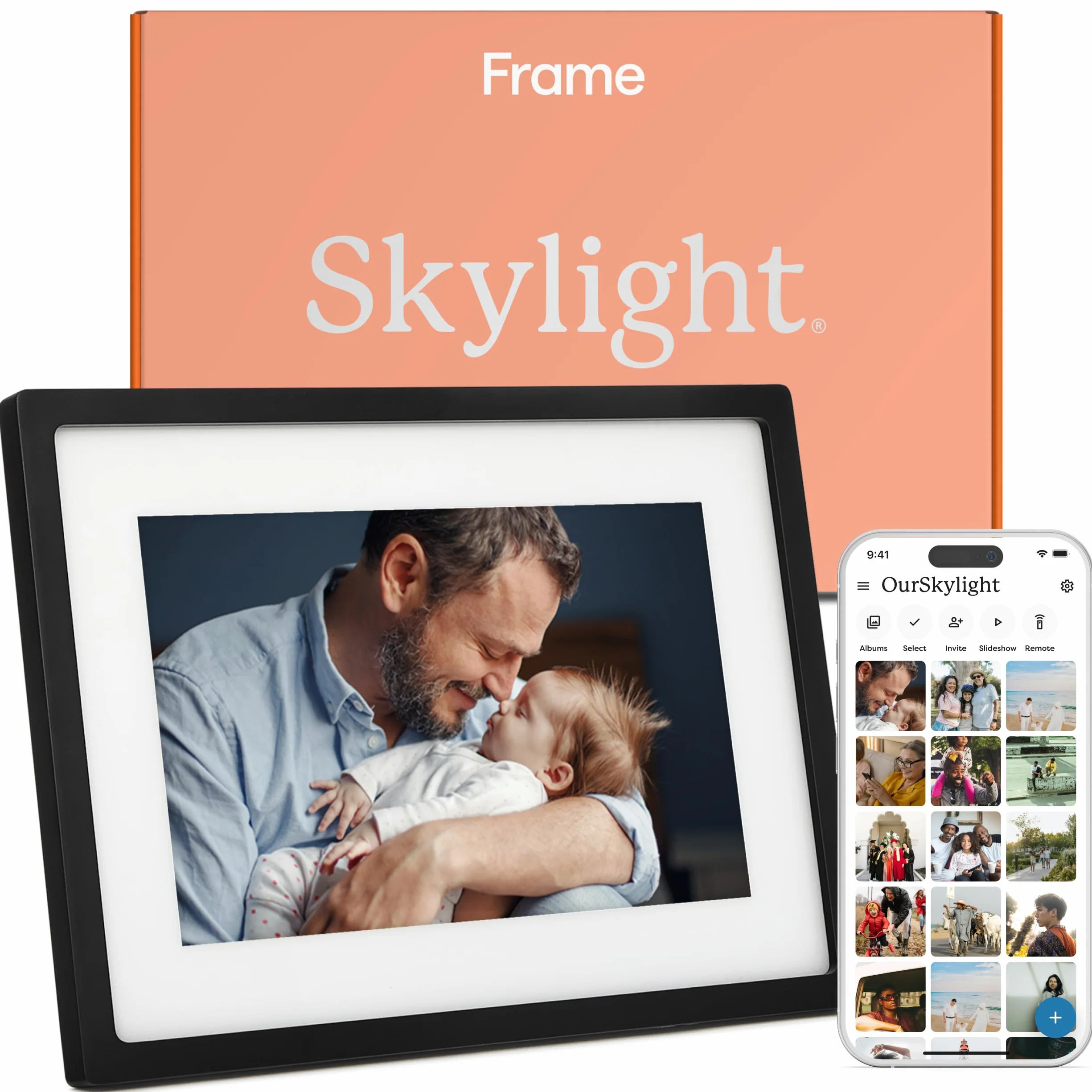 Skylight Frame - WLAN Digitaler Billderrahmen, 10 Zoll Touch-Screen, Fotos sofort per E-Mail oder App senden, Cloud Storage - tolles Geschenk