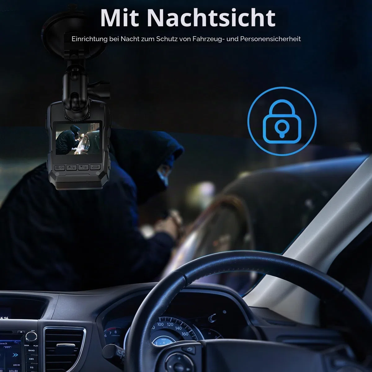 BOBLOV M5 256GB 2K Körperkamera mit Audio, 1440P GPS Police Body Cam für Strafverfolgungsbehörden, 4200 mAh Batterie, IP67 wasserdicht, Dash Cam für Autos mit Saugnäpftassenhalterung
