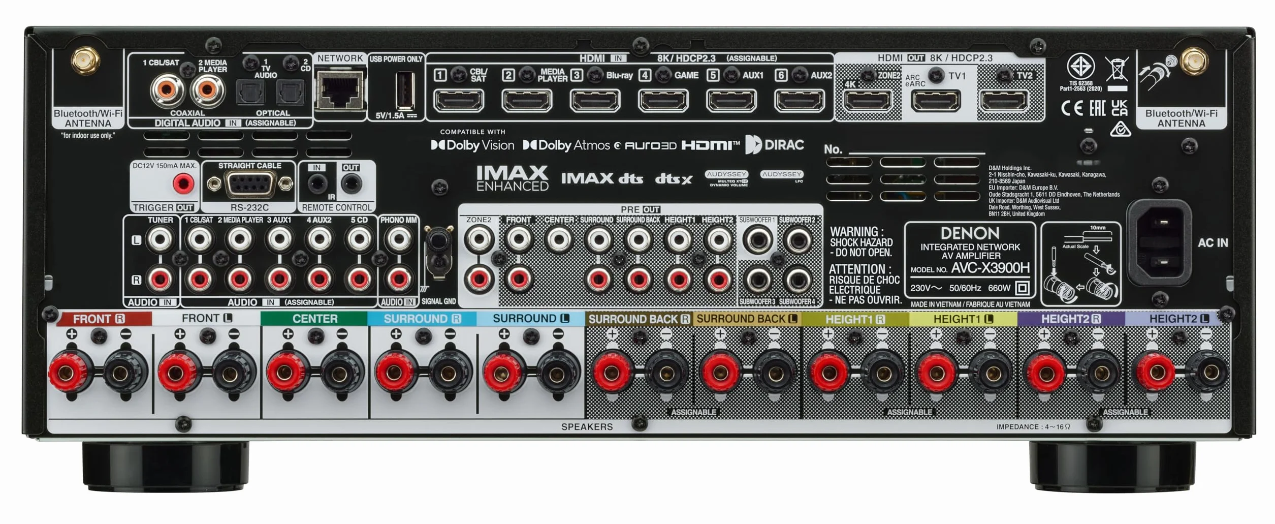 Denon AVC-X3900H 9.4-Kanal AV-Receiver mit Dolby Atmos, DTS:X, AURO-3D, IMAX Enhanced, 6X HDMI 2.1 (8K)