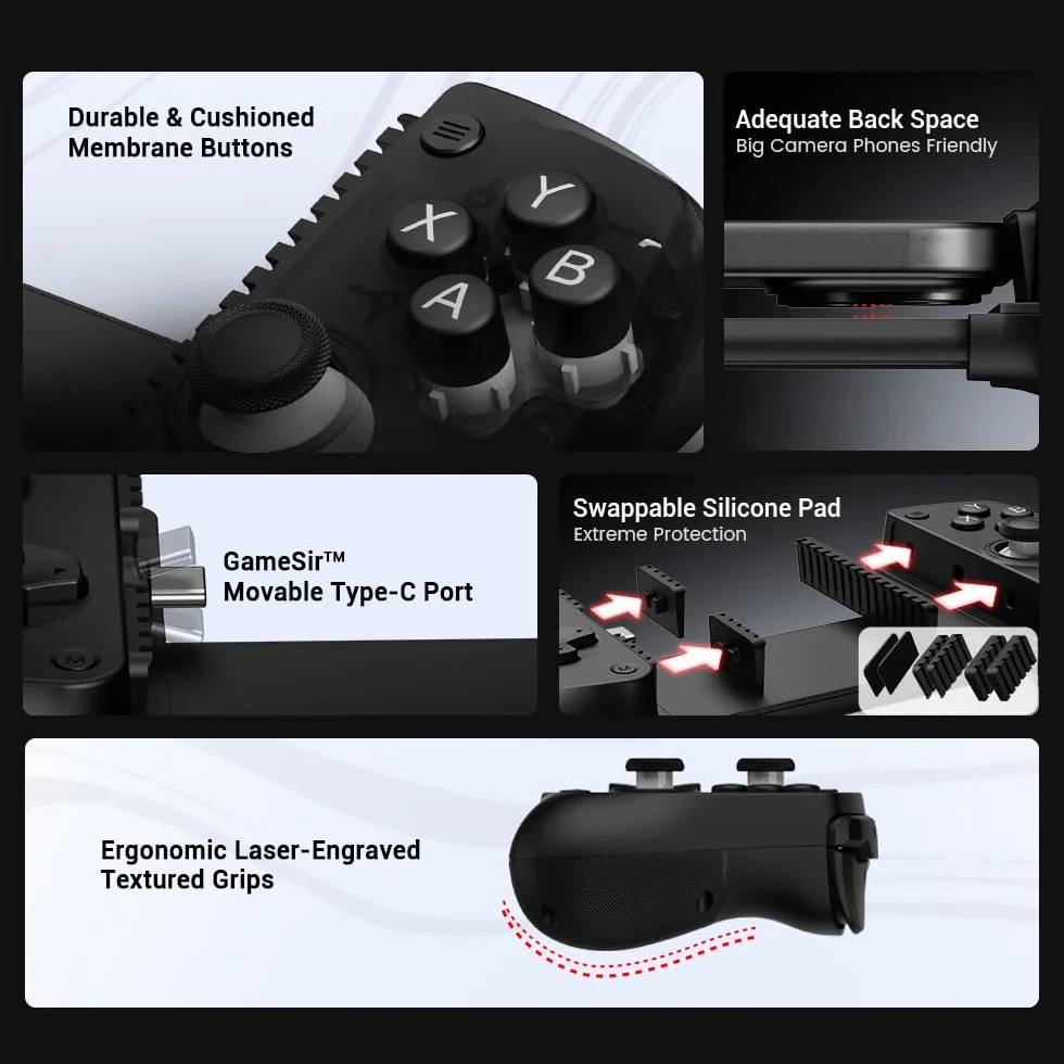 GameSir X5 Lite Mobile Gaming Controller für Android & iPhone 15/16 Serie (USB-C), Hall Effekt Joystick, Plug-and-Play