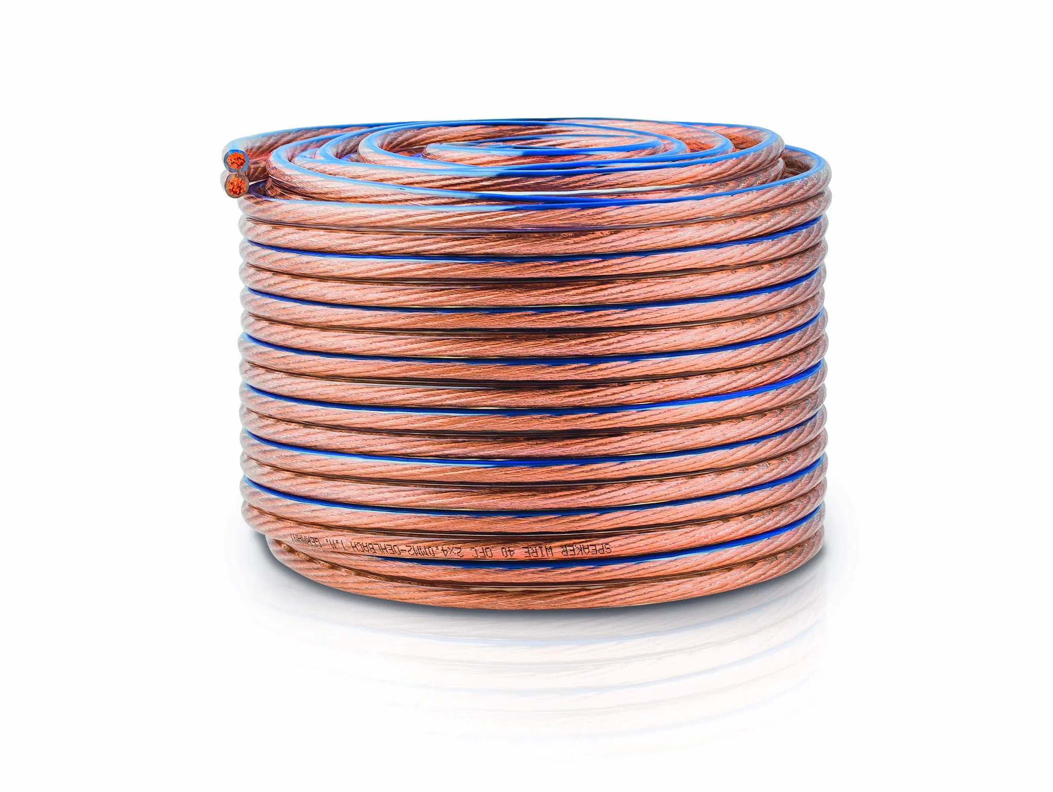 Oehlbach Speaker Wire SP-40 - Stereo HI-FI Lautsprecherkabel - Boxenkabel mit OFC (sauerstofffreies Kupfer) 2x4,0 mm² - Mini Spule Lautsprecher Kabel - Glasklar 10 Meter