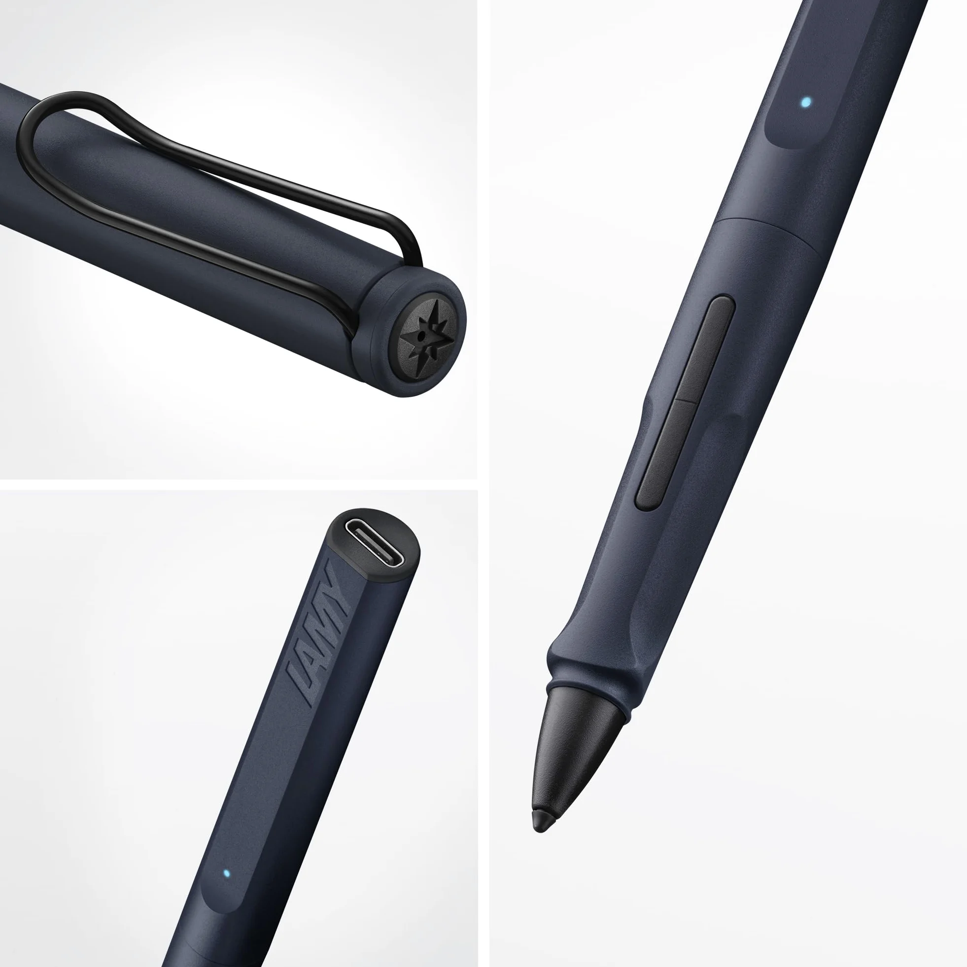 LAMY Safari Note+ Steel Black iPad Stift – Stylus Pen mit Palm Rejection, Neigungssensitivität & ergonomischen Griff – kompatibel mit verschiedenen iPad Modellen – bis zu 10 Stunden Akkulaufzeit