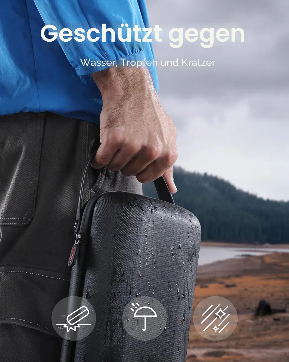 NEBULA Capsule 3 Offizielle All-in-One-Reisetasche, maßgeschneidert für Capsule 3, mit Adapter, Fernbedienung, Kabel und Ständer, wasserdichtes und schützendes Polyester