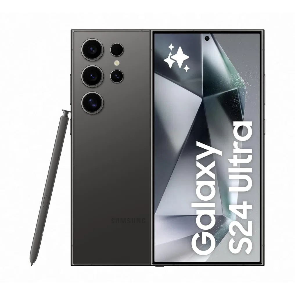 Samsung Galaxy S24 Ultra AI Smartphone, Android-Handy ohne Vertrag, 12GB RAM/256GB Speicher, 200-MP-Kamera, S Pen, Lange Akkulaufzeit, Titanium Black, 3 Jahre Herstellergarantie