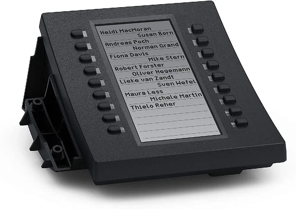 Snom D3 Erweiterungsmodul Für D3xx-Telefone, Hoch auflösendes Display mit Hintergrundbeleuchtung, 18 programmierbare und selbst beschriftende LED-Tasten, Plug and Play, USB, Schwarz, 00004327