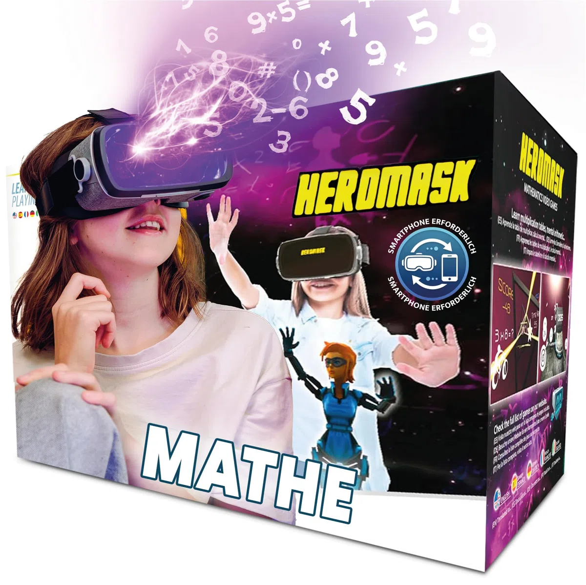 Heromask VR Brille Kinder Mathe-Spiele 5–12 Jahre Addition Multiplikation Einmaleins Kopfrechnen