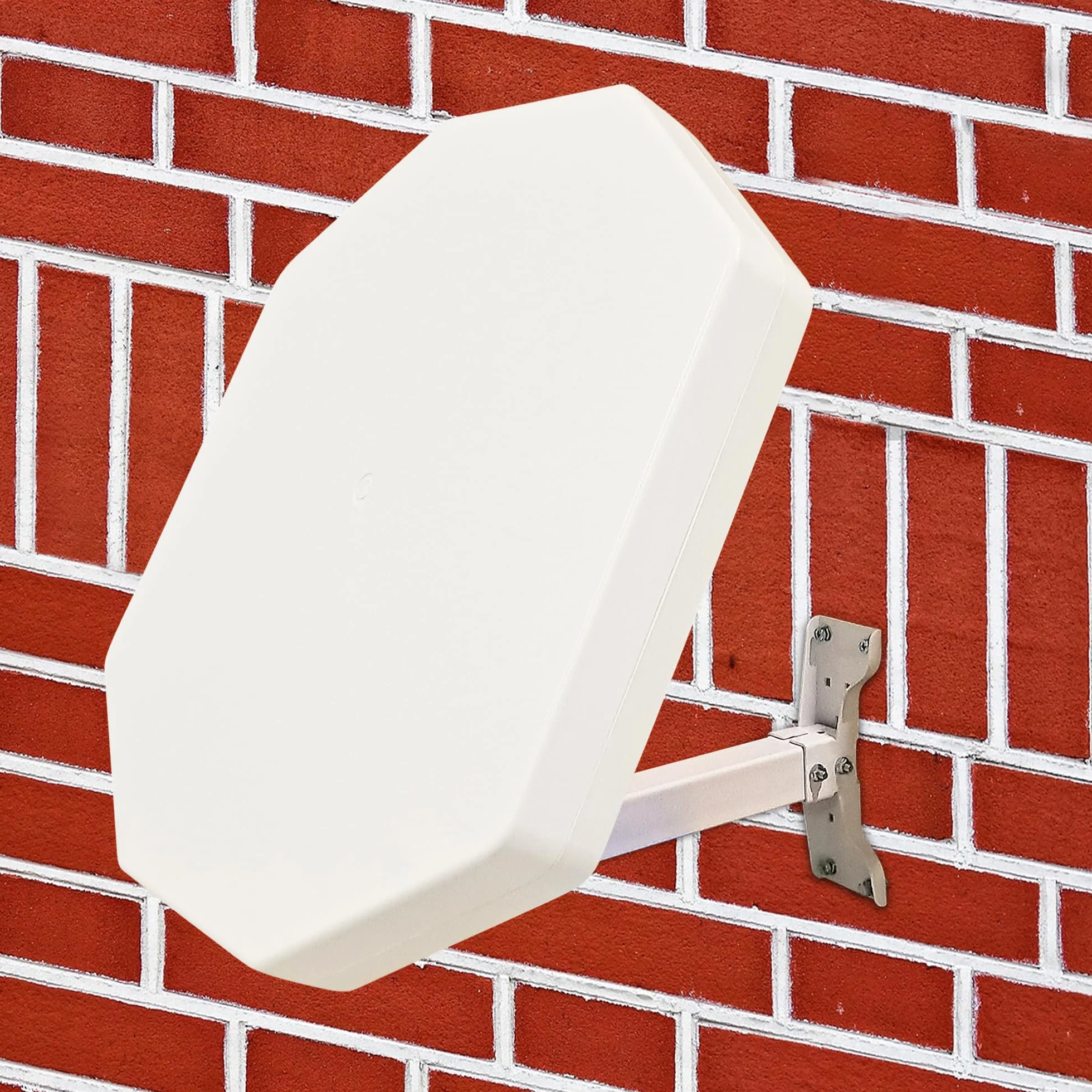 POWERSAT - Flache Satellitenschüssel, 2 Anschlüsse/ 4 Anschlüsse, ideal für ASTRA 1(19.2 E) Satelliten-TV, robuste Satellitenantenne, wetterfest, ideal für Balkon und Camping(TWIN LNB)