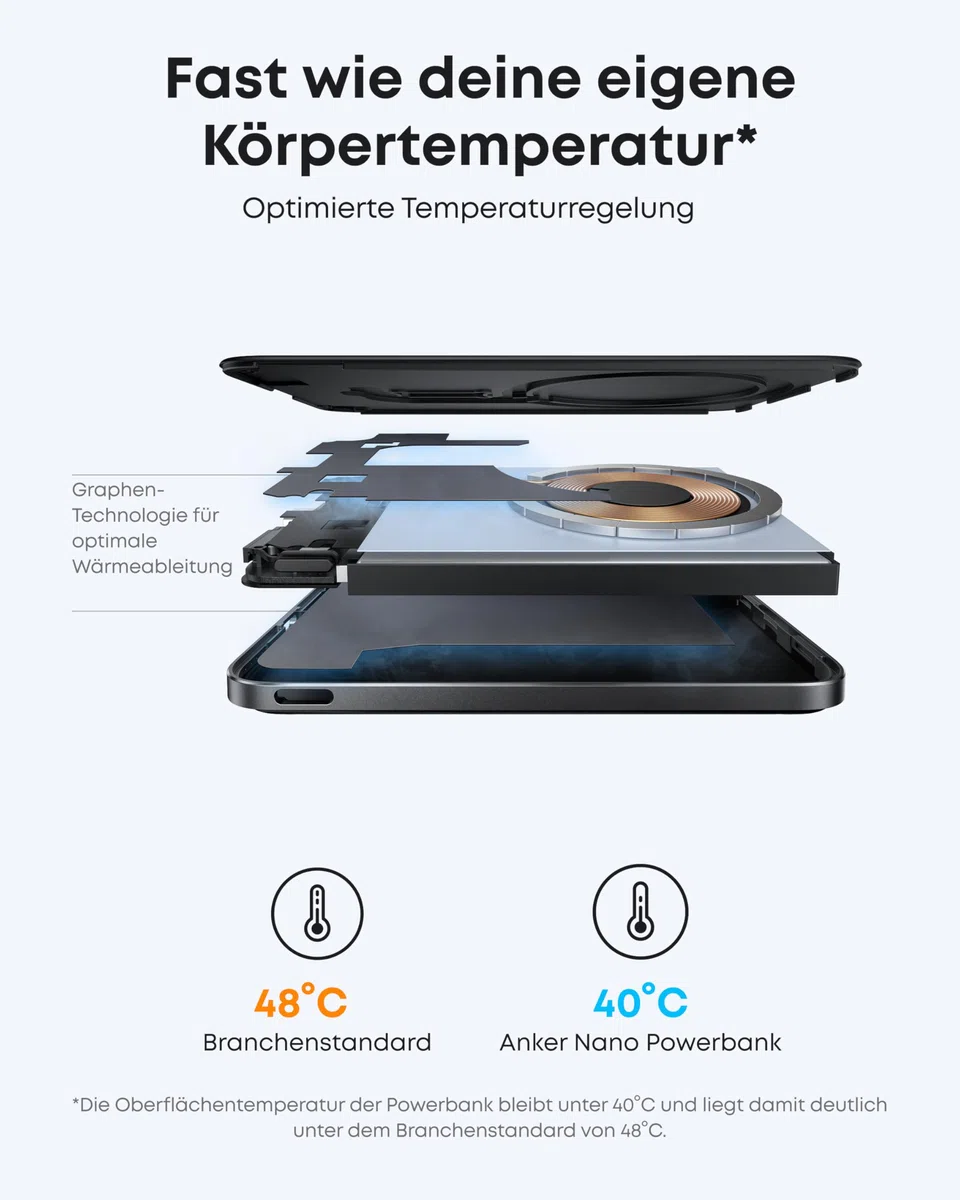Anker Nano Powerbank 5000mAh Qi2 15W MagSafe-kompatibel tragbares Ladegerät für iPhone 17/16/15/14/13