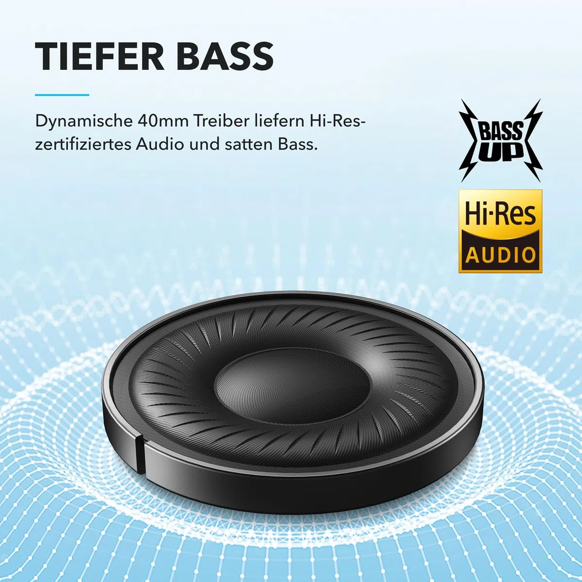 Soundcore by Anker Q20i Kabelloser Bluetooth Over-Ear-Kopfhörer mit Hybrid Active Noise Cancelling, 40h Spielzeit, Hi-Res Audio