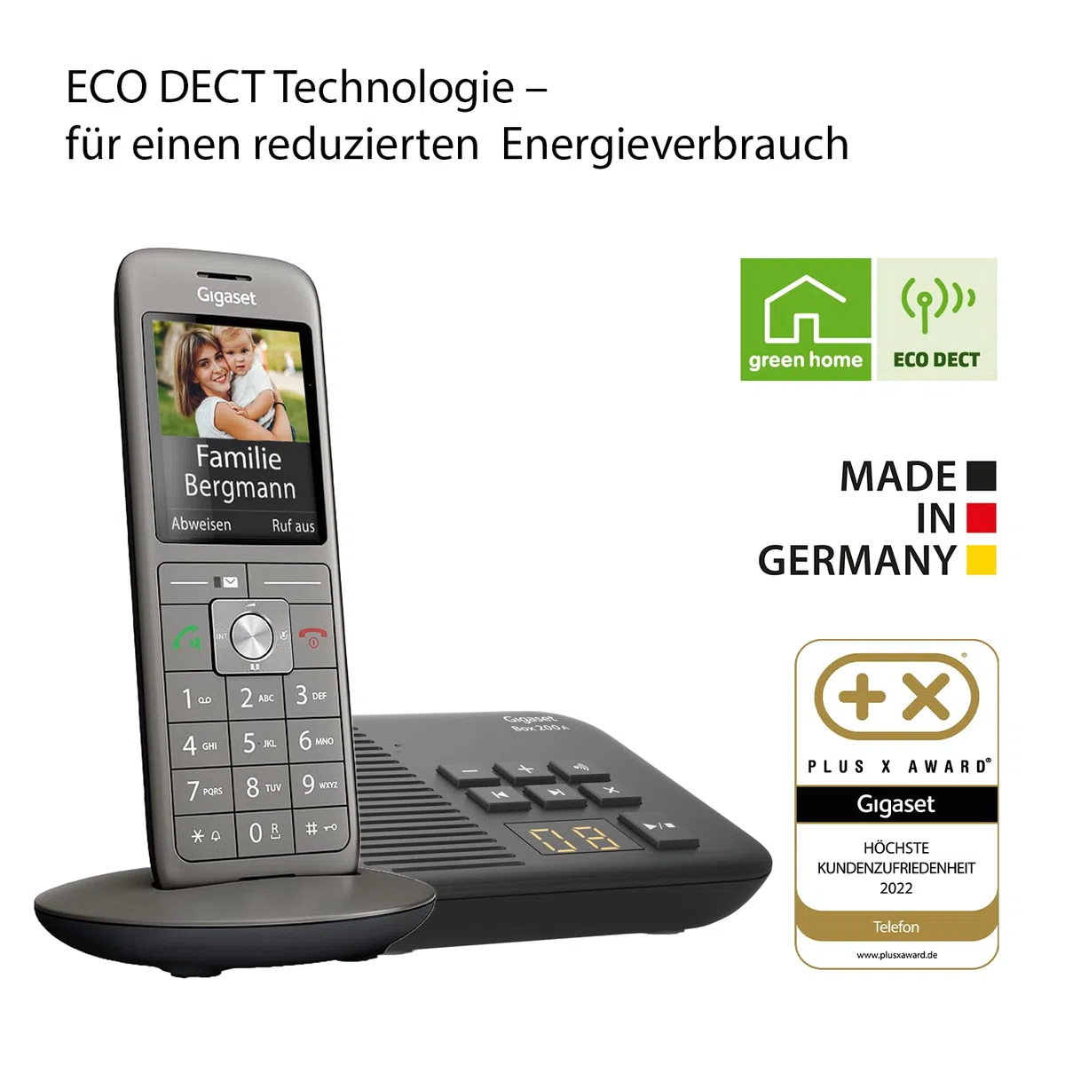 Gigaset CL660A Schnurloses Dect-Telefon mit Anrufbeantworter und großem TFT-Farbdisplay, Metall Anthrazit, Box 200 [Deutsche Version]